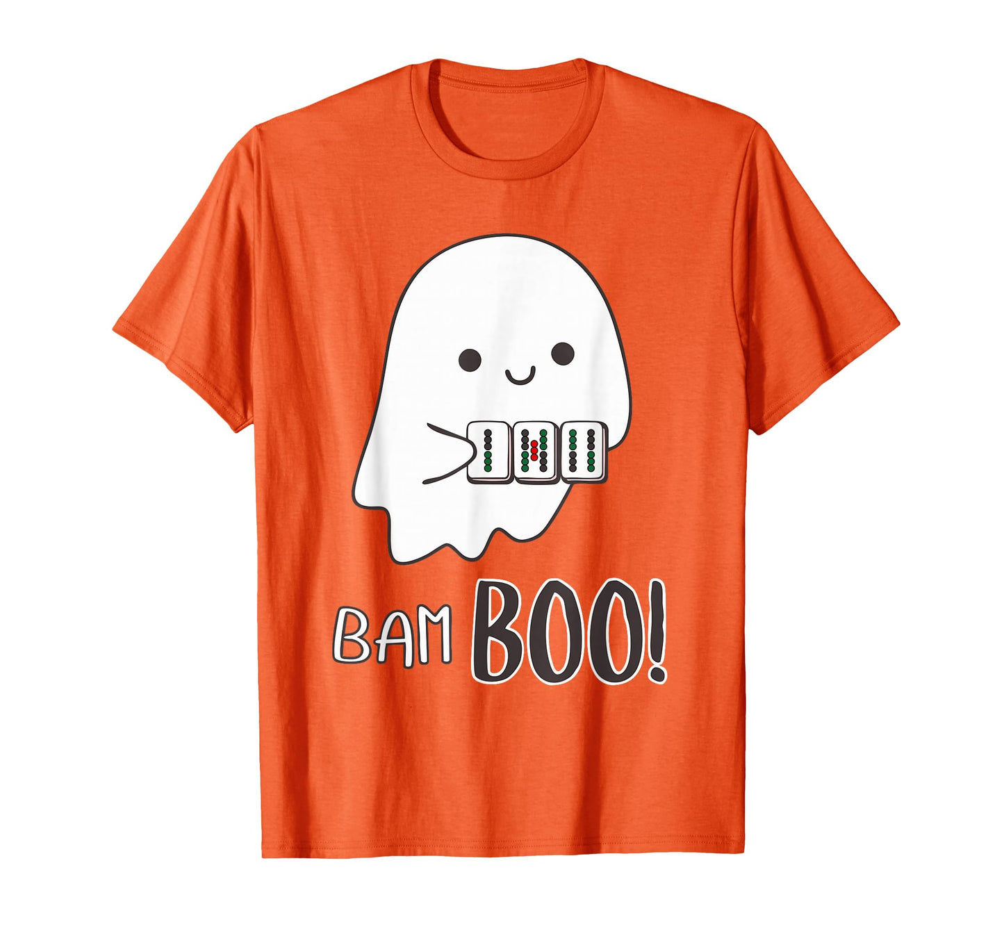 Halloween Ghost Playing Mahjong Spooky Bam Boo Funny Costume T-Shirt