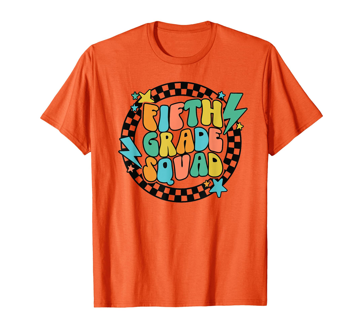 Back To School Groovy Teacher Fifth 5th Grade Crew Squad T-Shirt