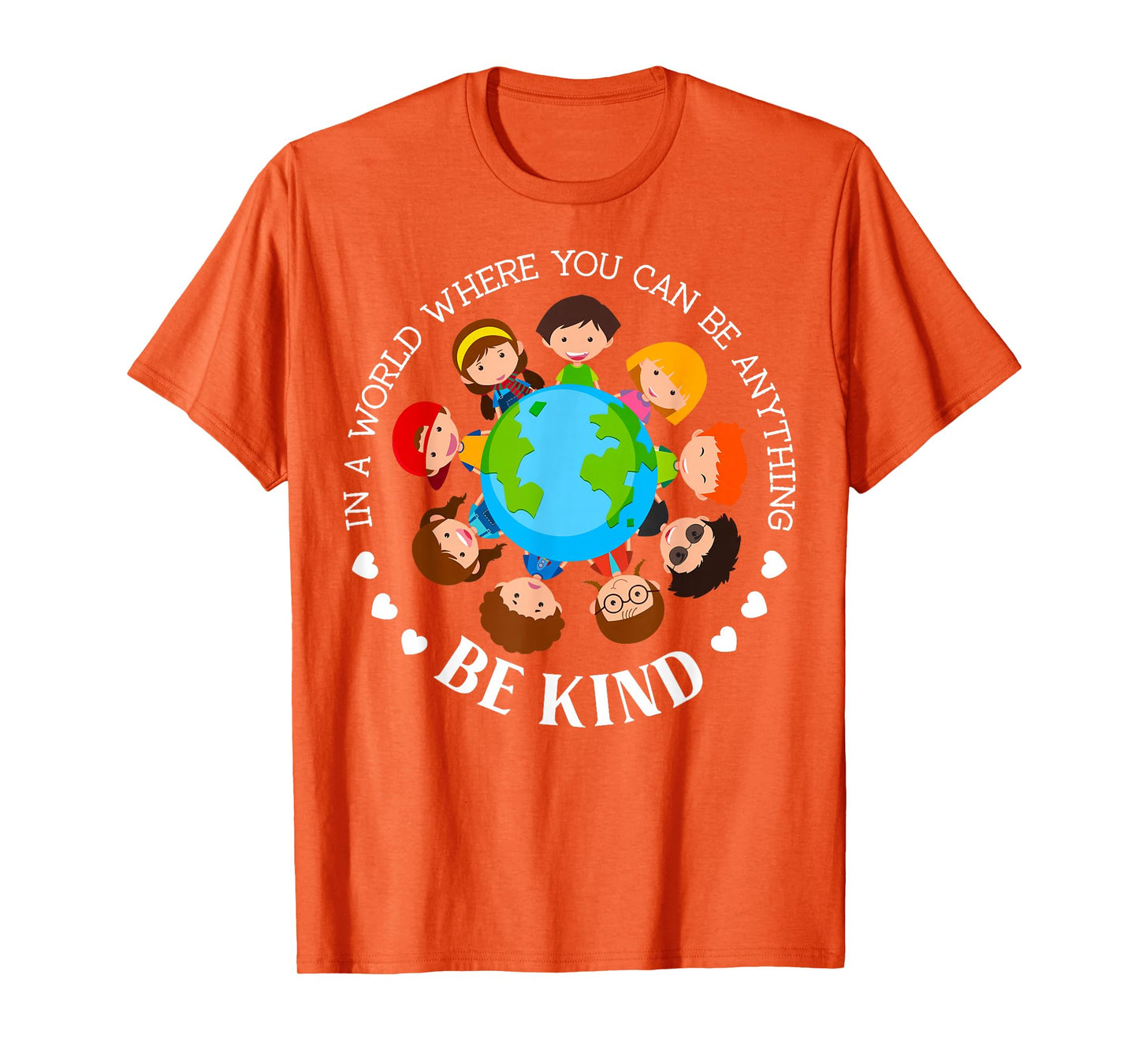 Kids Earth in A World Be Kind Unity Day Tee Anti Bullying T-Shirt