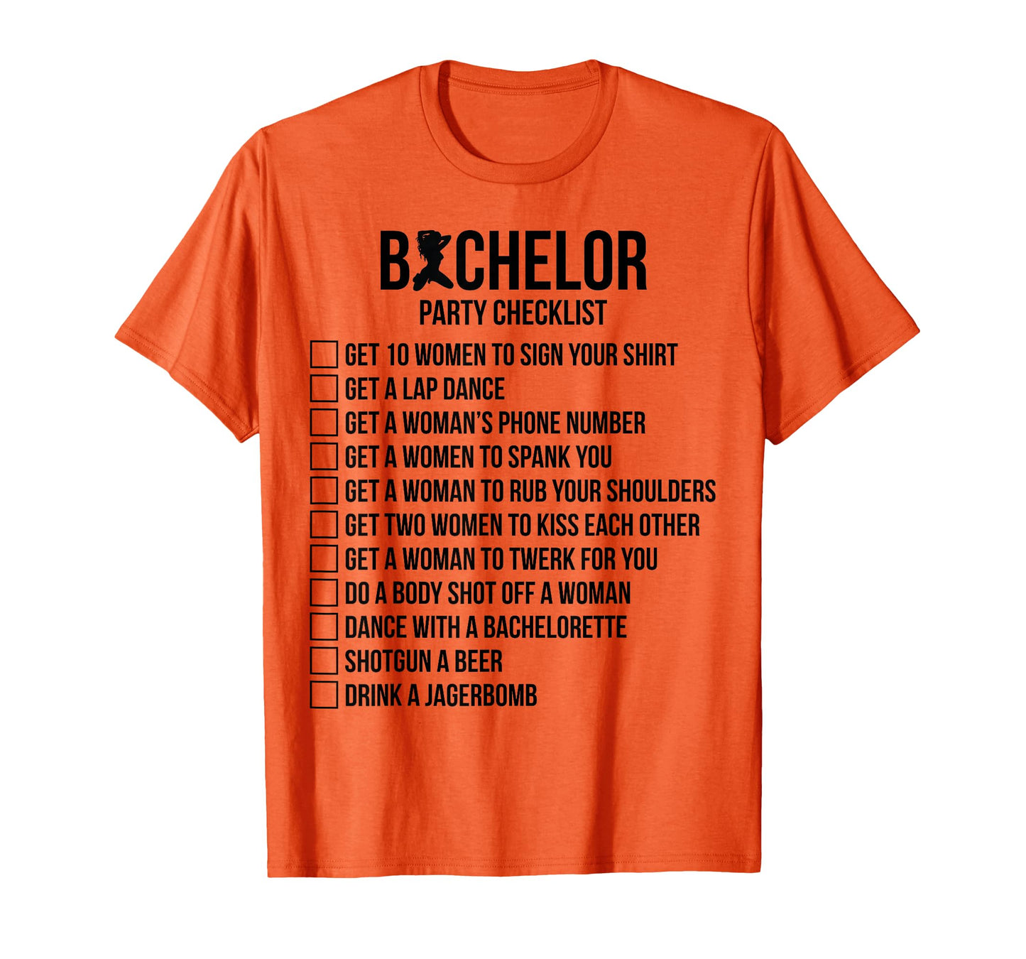 Groomsmen Groom Squat Men Bachelor Supplies Party Checklist T-Shirt