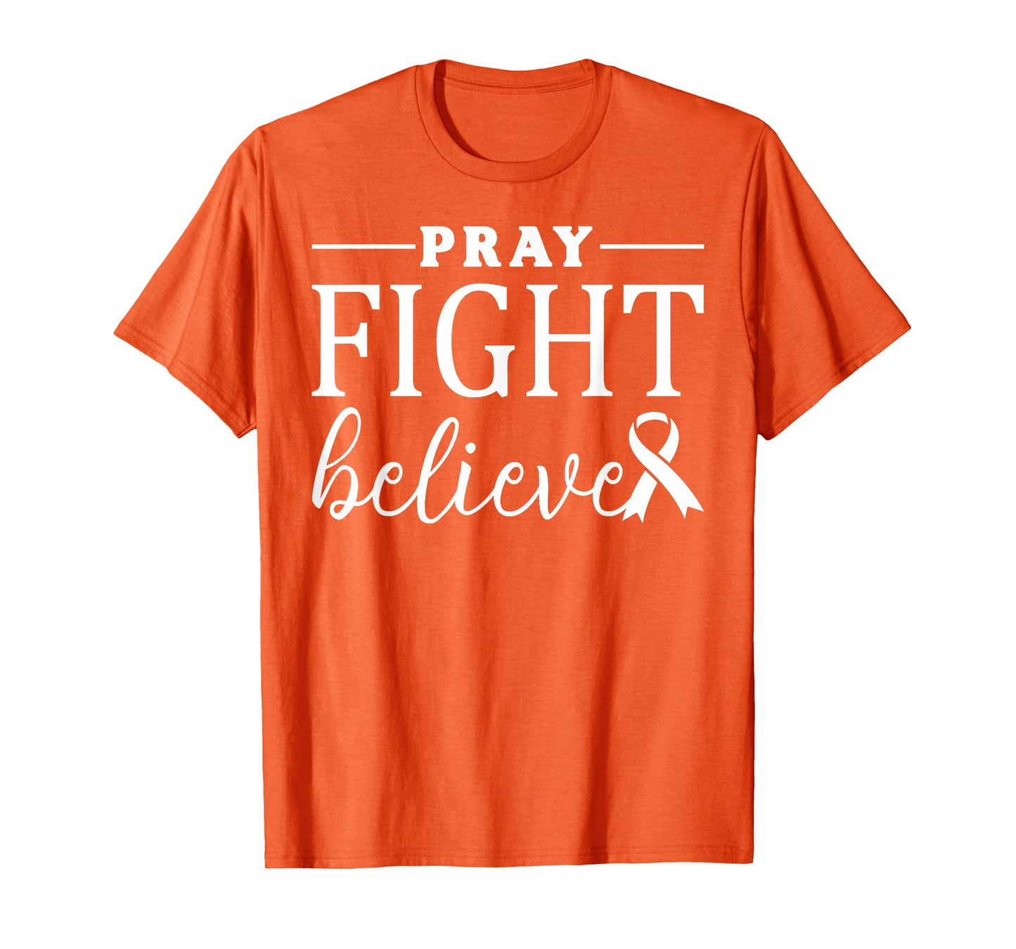 Pray Fight Believe Breast Cancer Awareness Christian Faith T-Shirt