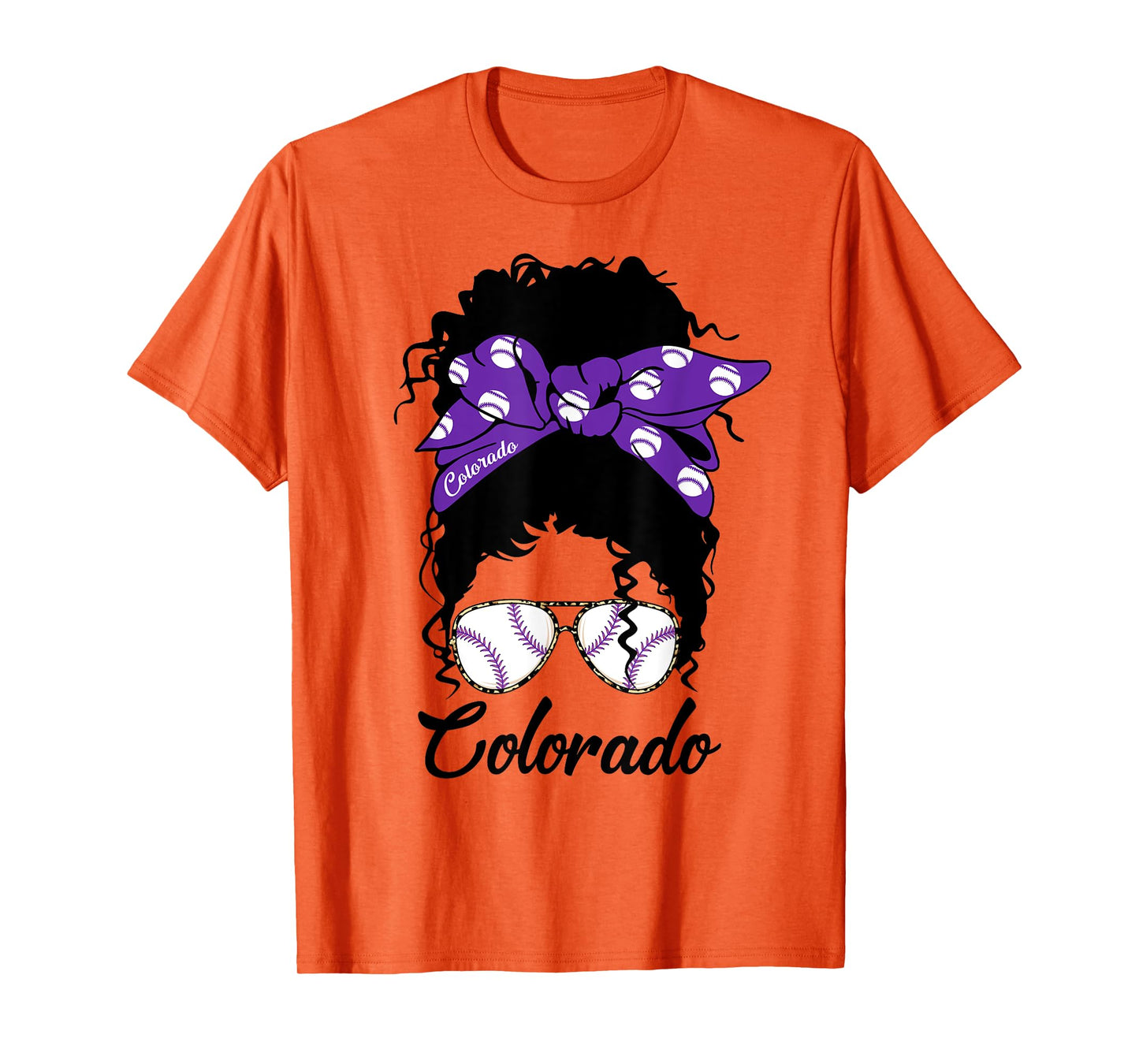 Messy Bun Stylish Baseball Tee for Colorado Women & Girls T-Shirt