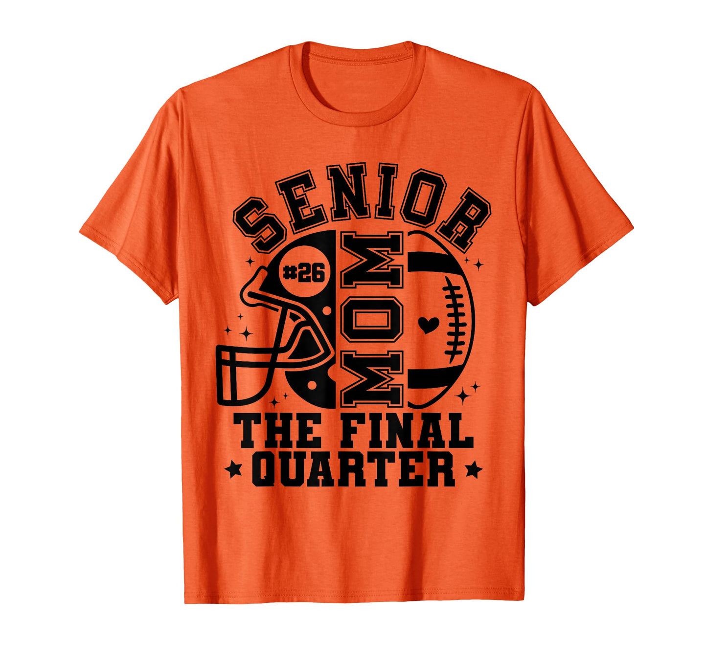 Groovy Senior Football Mom The Final Quarter 2026 Game Day T-Shirt