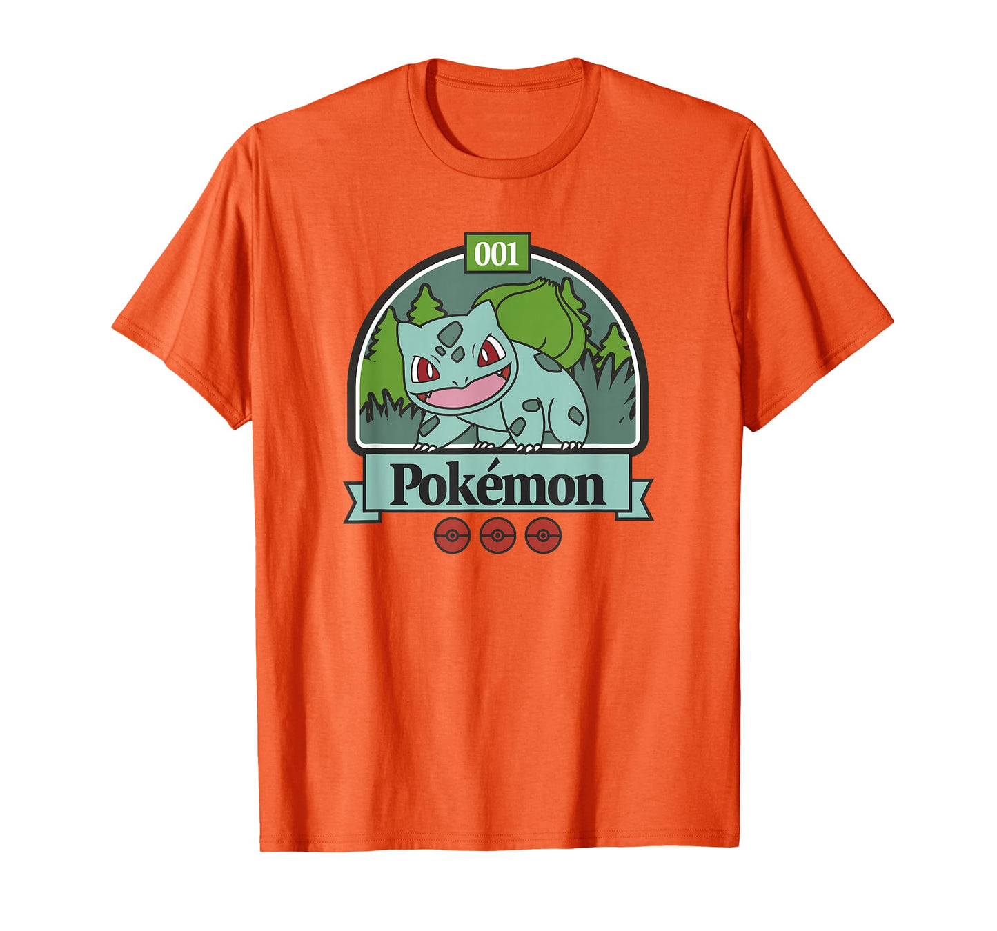Pokémon 001 Bulbasaur Outdoor Adventure Grassy Park Badge T-Shirt