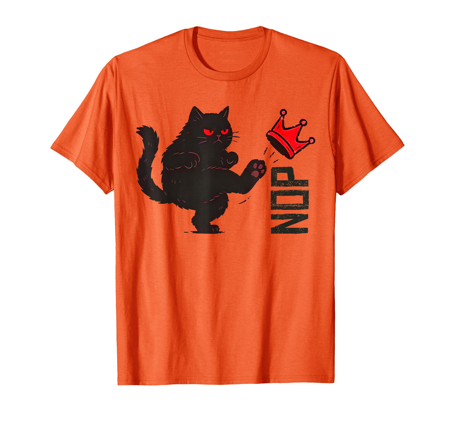 No Kings Protest Sign Vertical Black Cat Funny Cat T-Shirt
