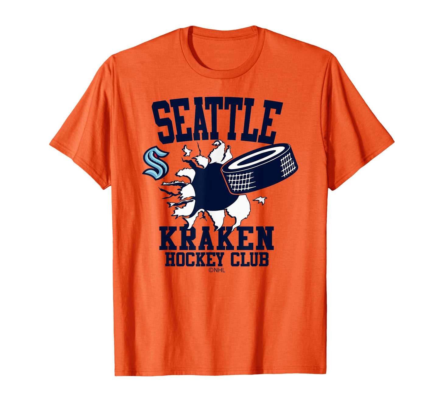 Seattle Kraken Hockey Puck Burst Gray Officially Licensed T-Shirt