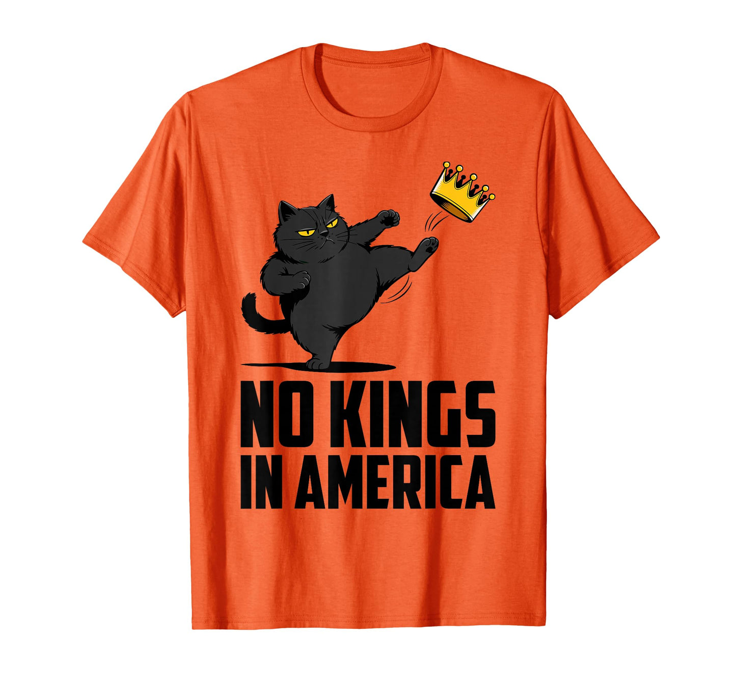No Kings in America Black Cat Funny Political Meme 4th July T-Shirt
