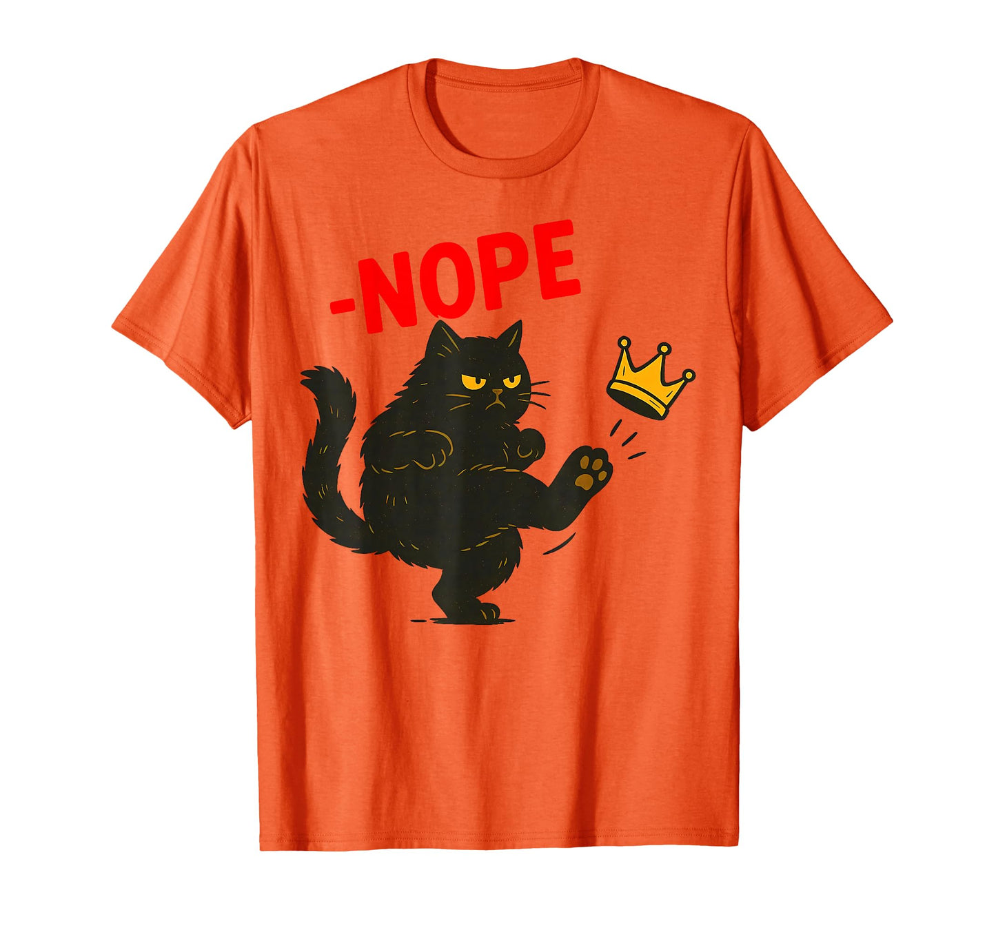 Funny No Kings in America Black Cat T-Shirt