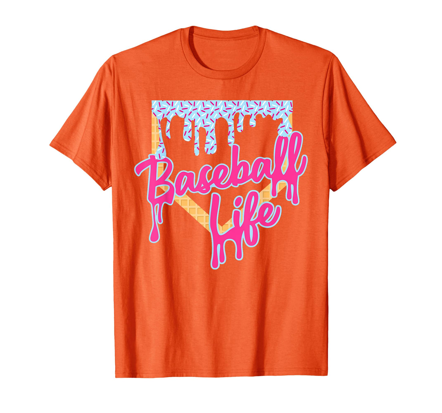Baseball Life Baseball Home Plate Ice Cream Dripping T-Shirt