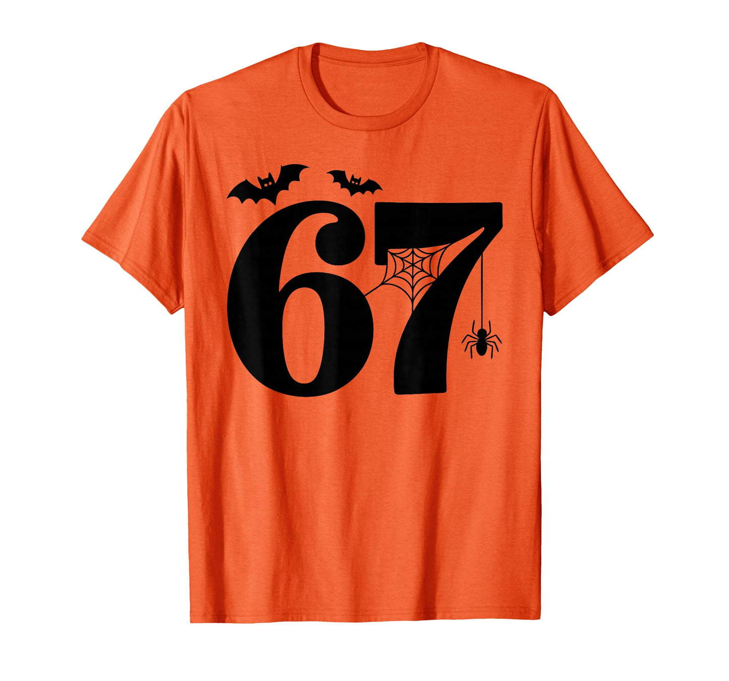 Spider Web Pumpkin 6 7 Meme Six Seven Halloween T-Shirt