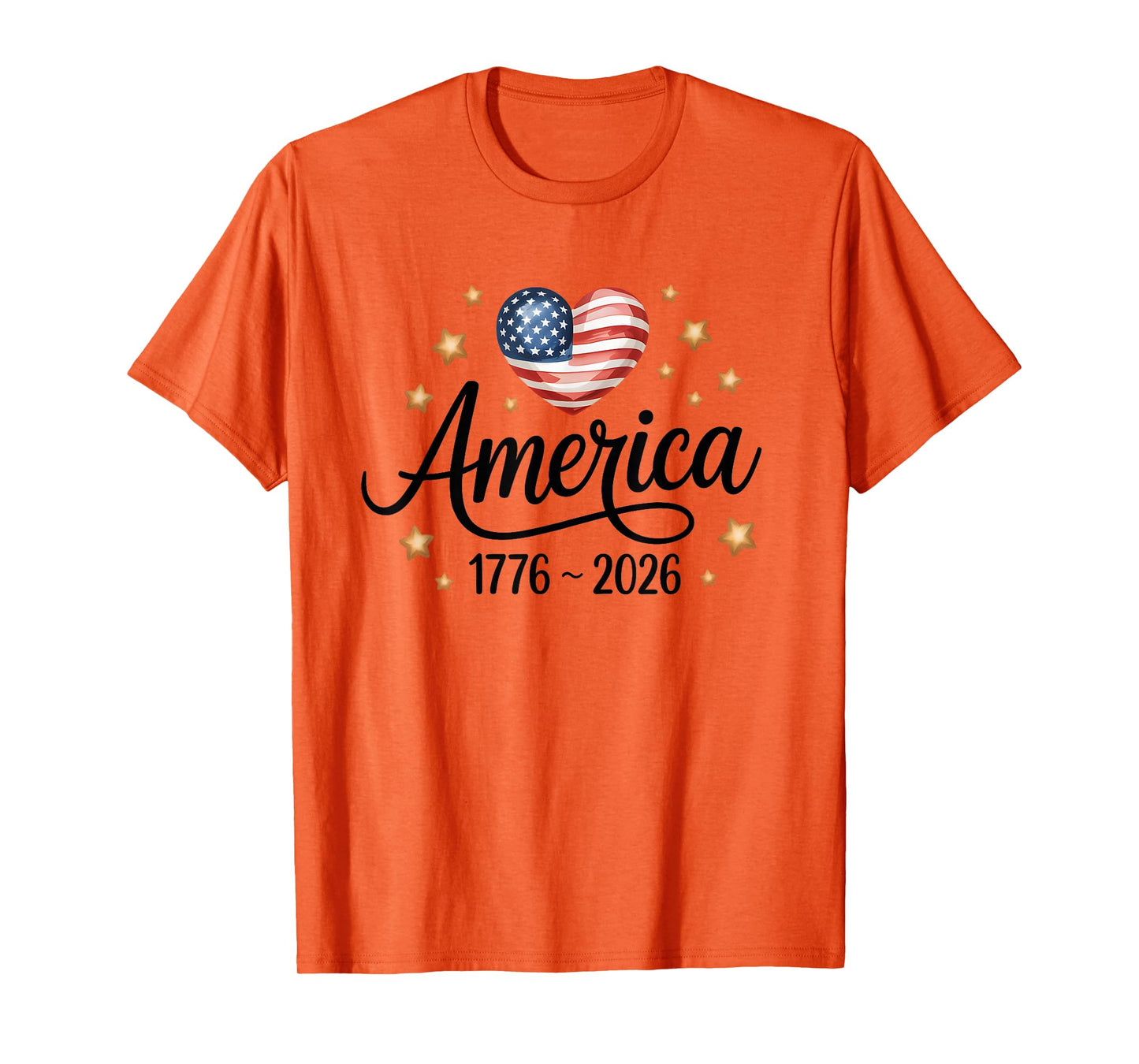 Flag Heart 1776 2026 July 4th 250th Birthday T-Shirt