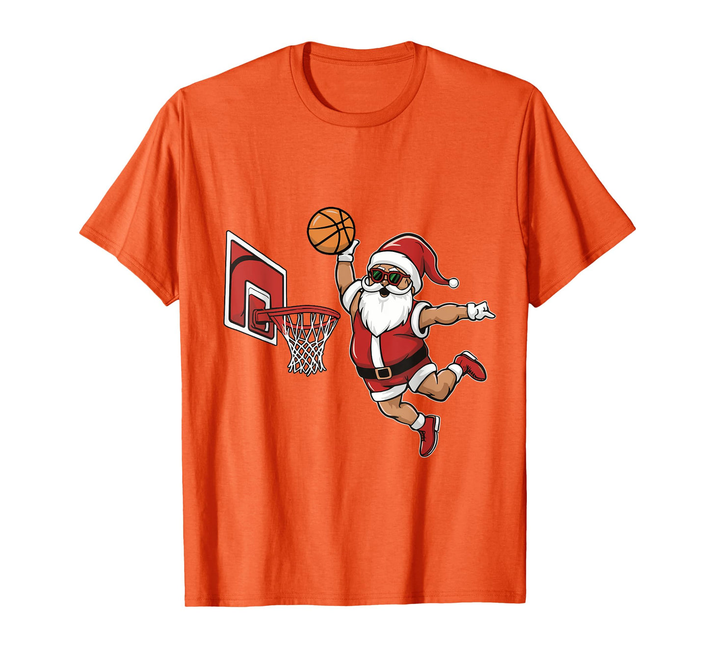 Christmas Santa Claus Dunking basketball Hoop Men Boys Kids T-Shirt