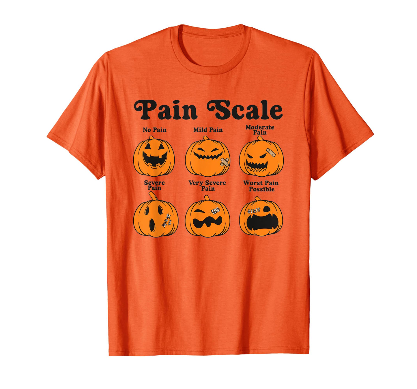 Women Pain Scale Fall Pumpkin Nurse Halloween RN ED ER NICU T-Shirt