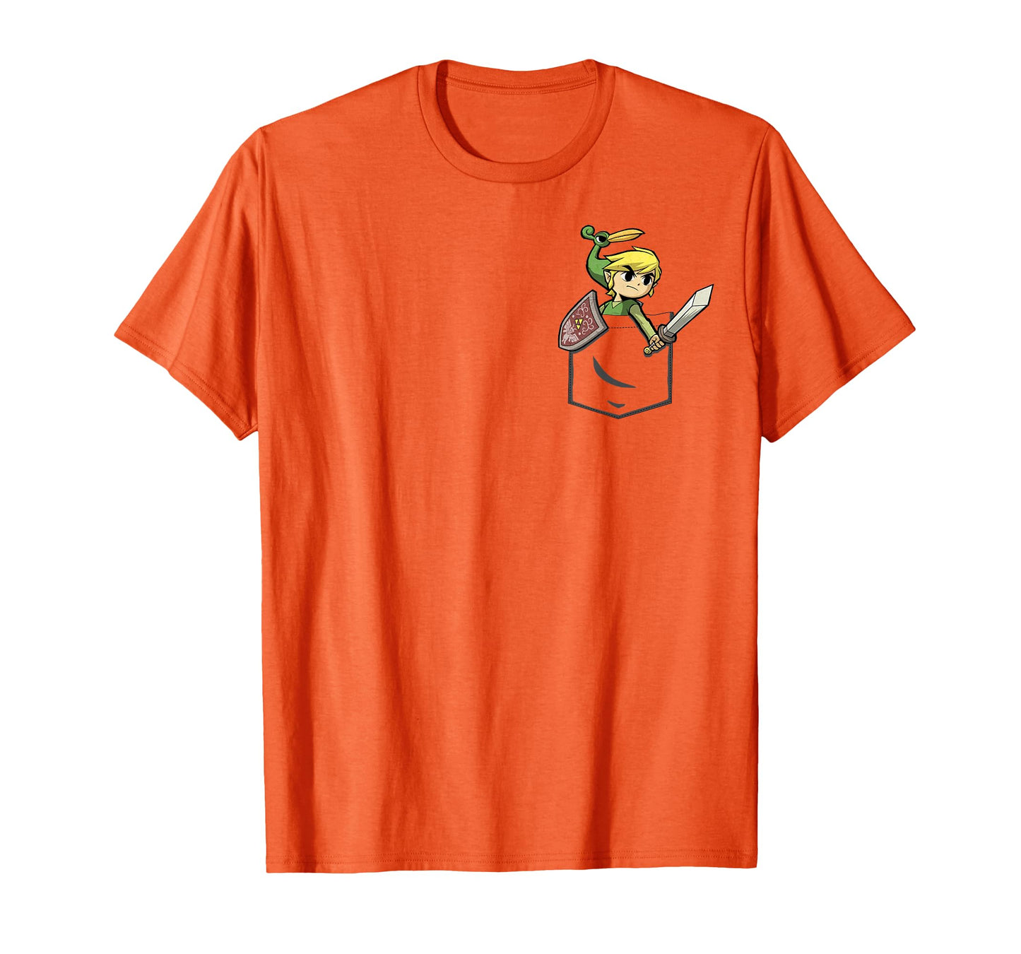 Nintendo Zelda Classic Cute Link Faux Pocket Art T-Shirt T-Shirt