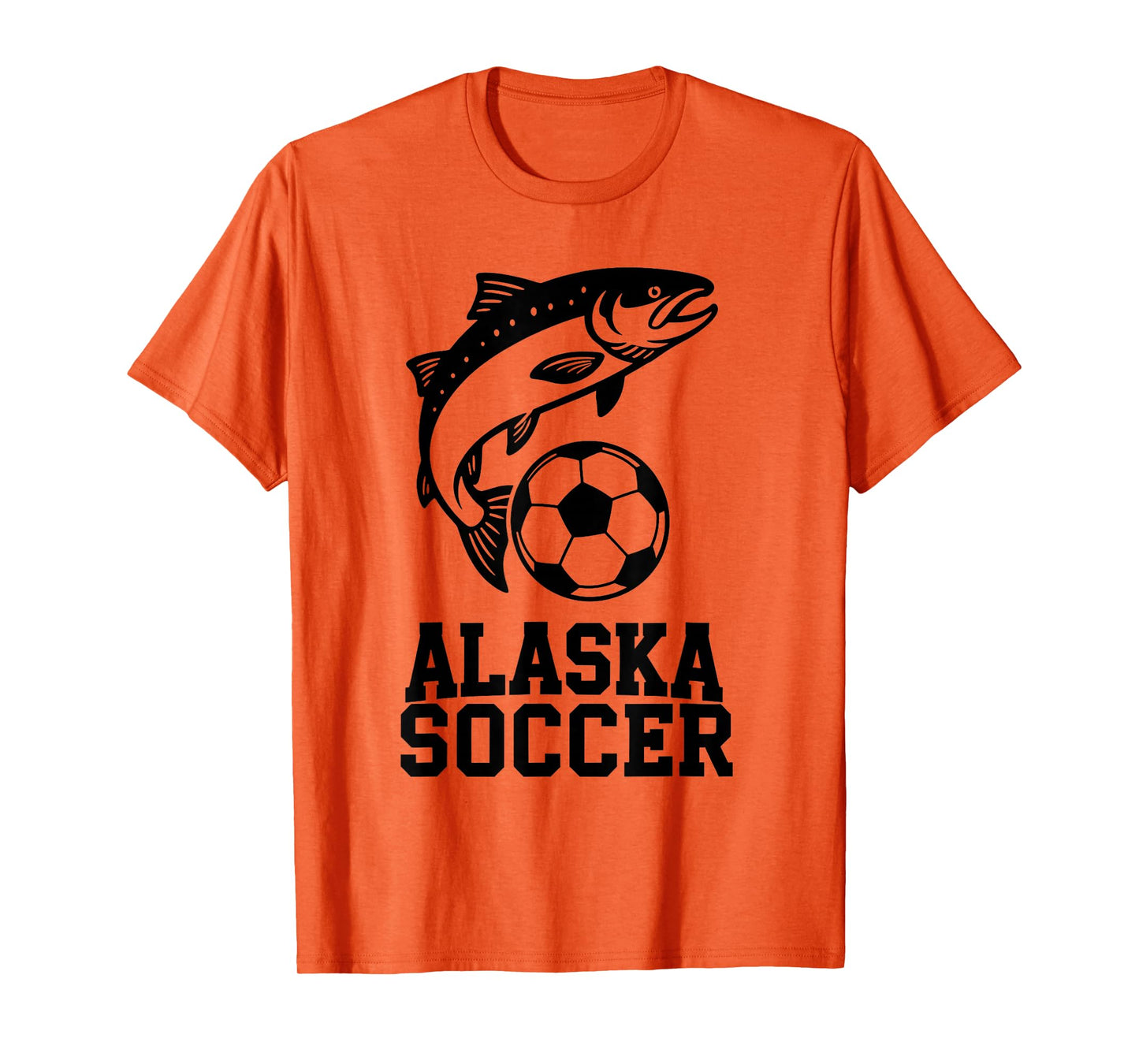 Alaska Soccer Graphic Salmon and Ball Sports Design T-Shirt
