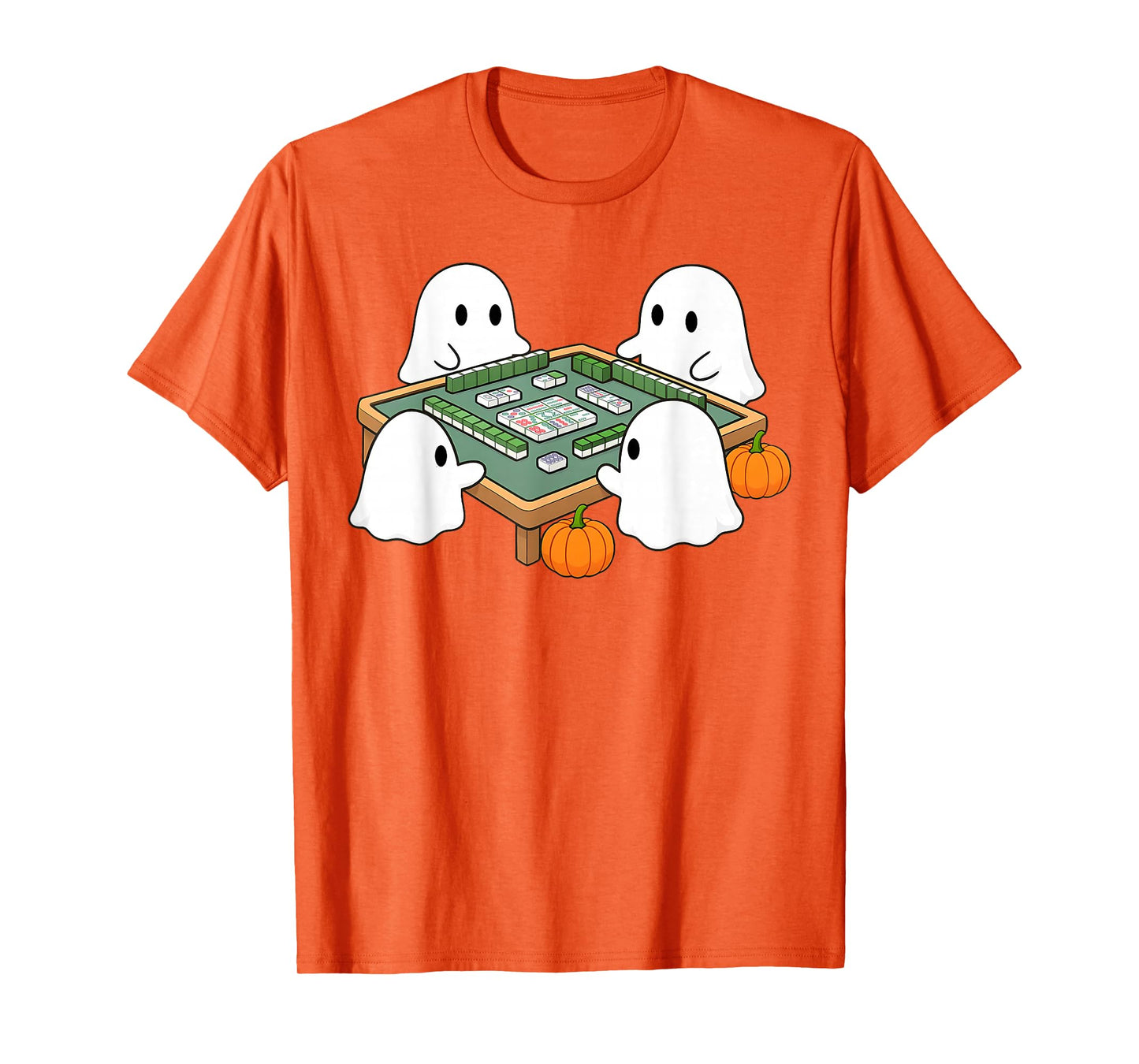 Halloween Ghost Playing Mahjong Spooky Mahjong Funny Costume T-Shirt