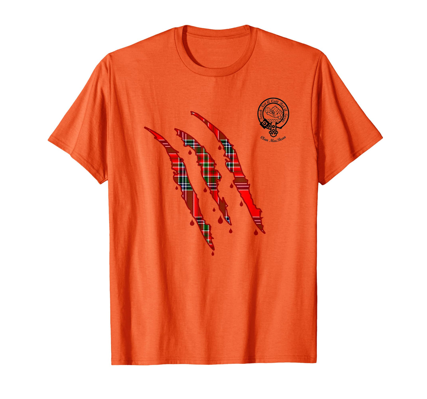 Clan MacBean Claw Marks Surname Tartan Crest T-Shirt