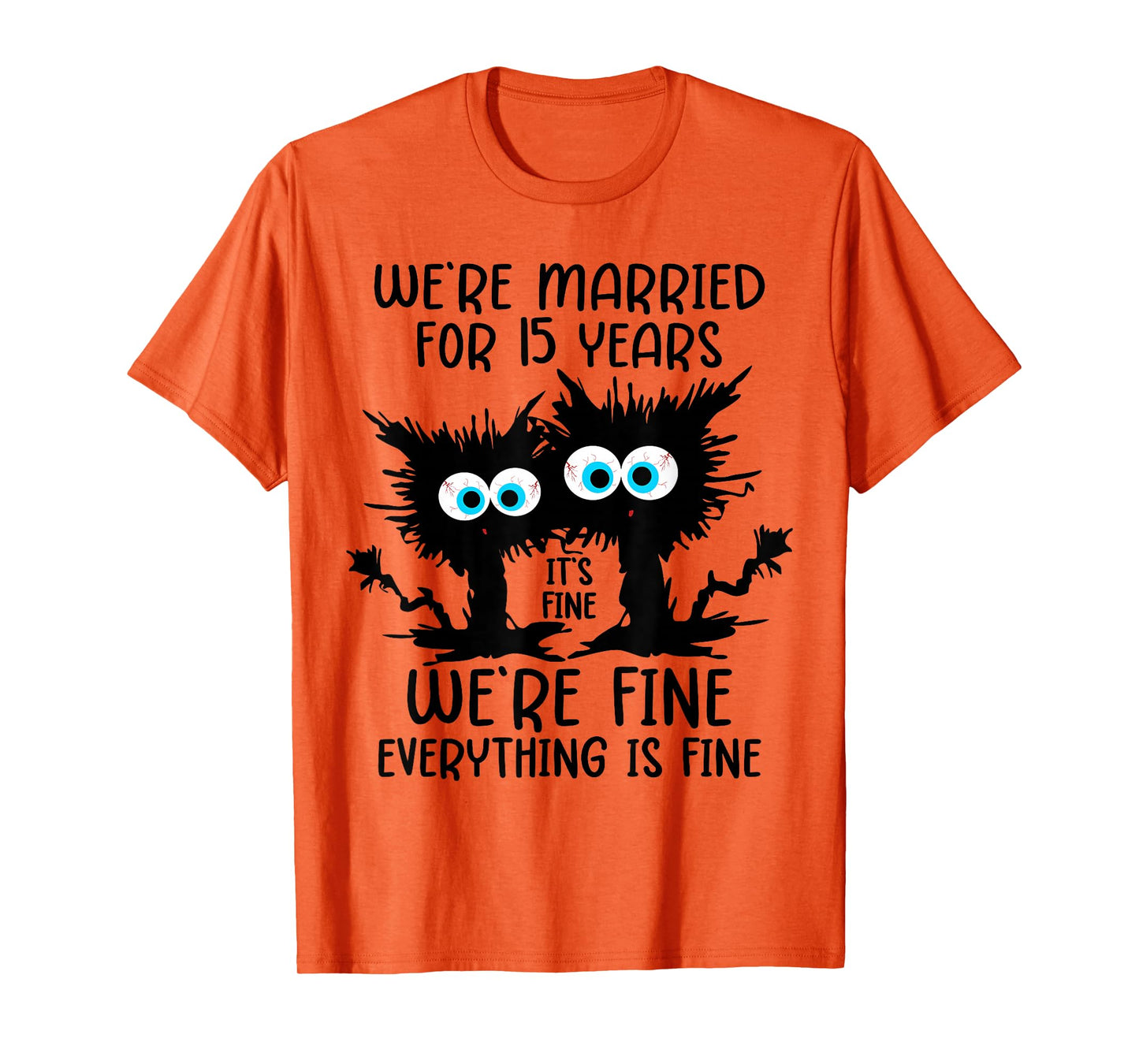 Crystal Wedding We're Married For 15 Years T-Shirt, Small, Grey