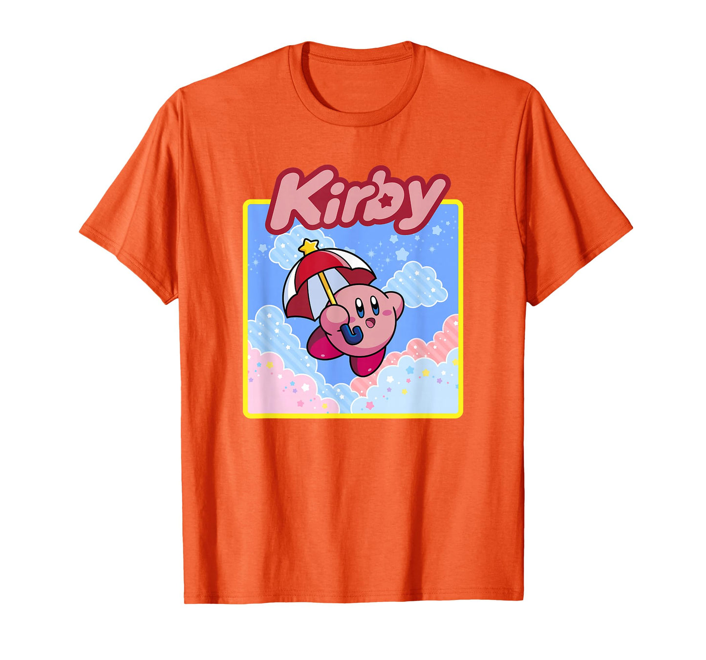 Kirby Floating In The Clouds Pastel Kawaii Nintendo Panel T-Shirt