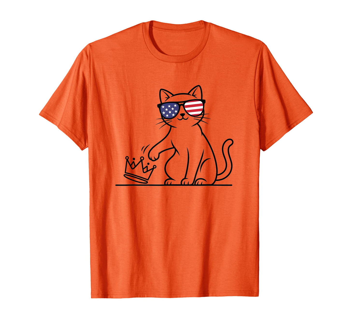 Cat No Kings in America Patriotic Funny Cat Lady Democracy T-Shirt