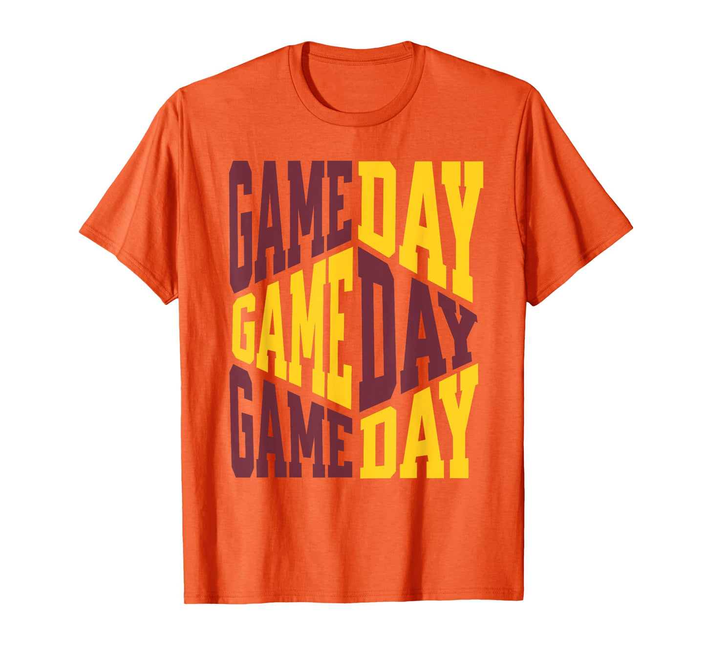 Game Day Sports Football Maroon Yellow Gold School Spirit T-Shirt