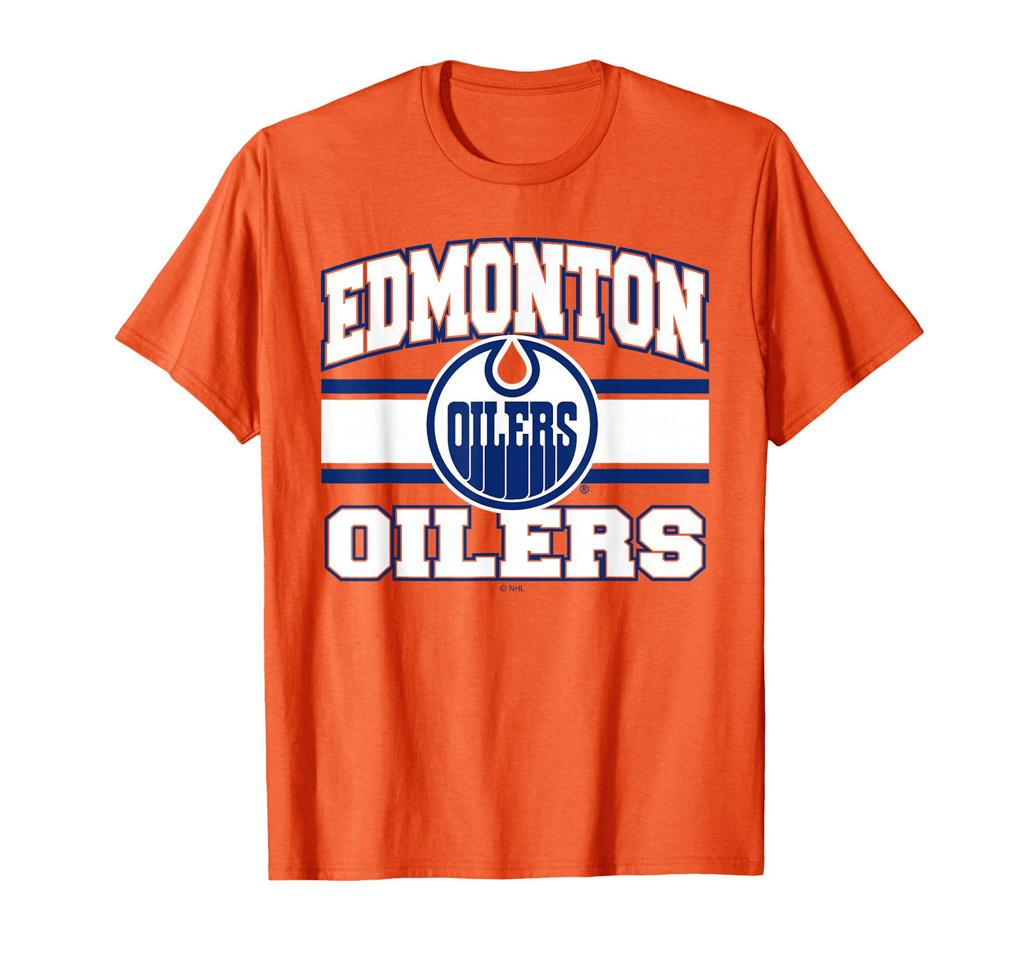 Edmonton Oilers Stripe Orange Officially Licensed T-Shirt
