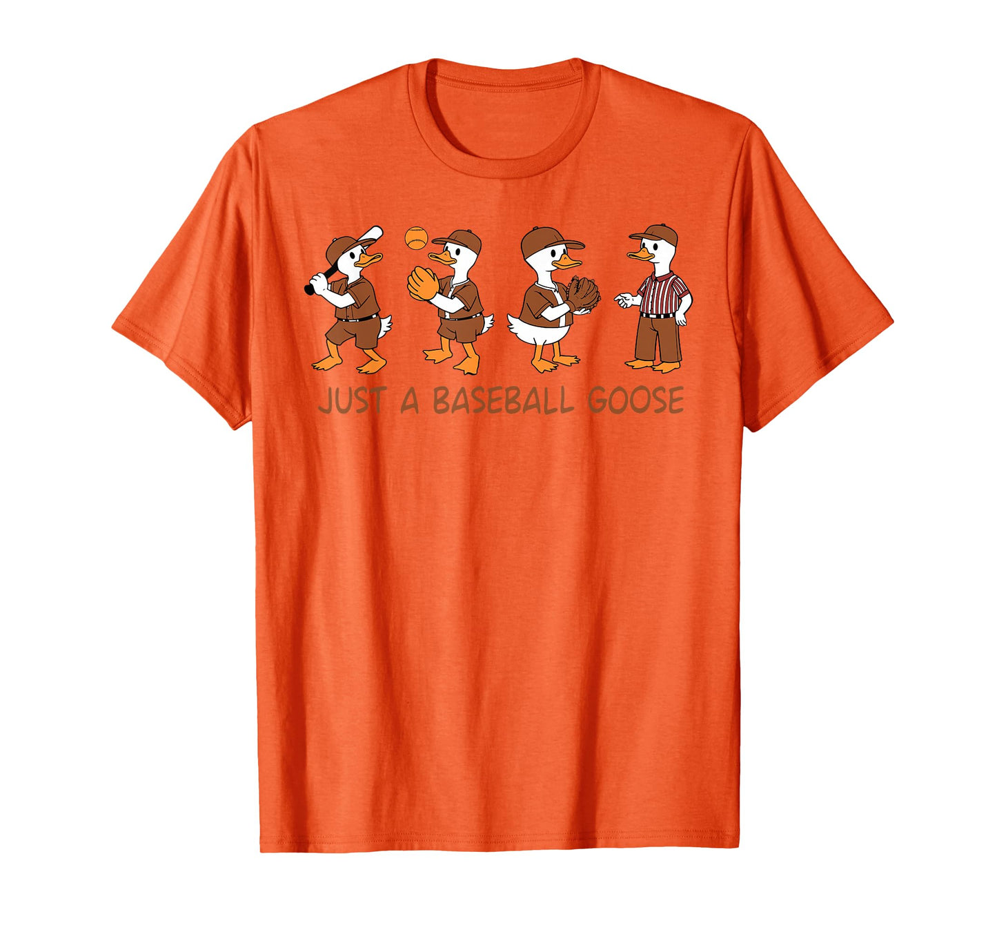 Funny Baseball Goose Baseball Silly Goose Game Day Sports T-Shirt