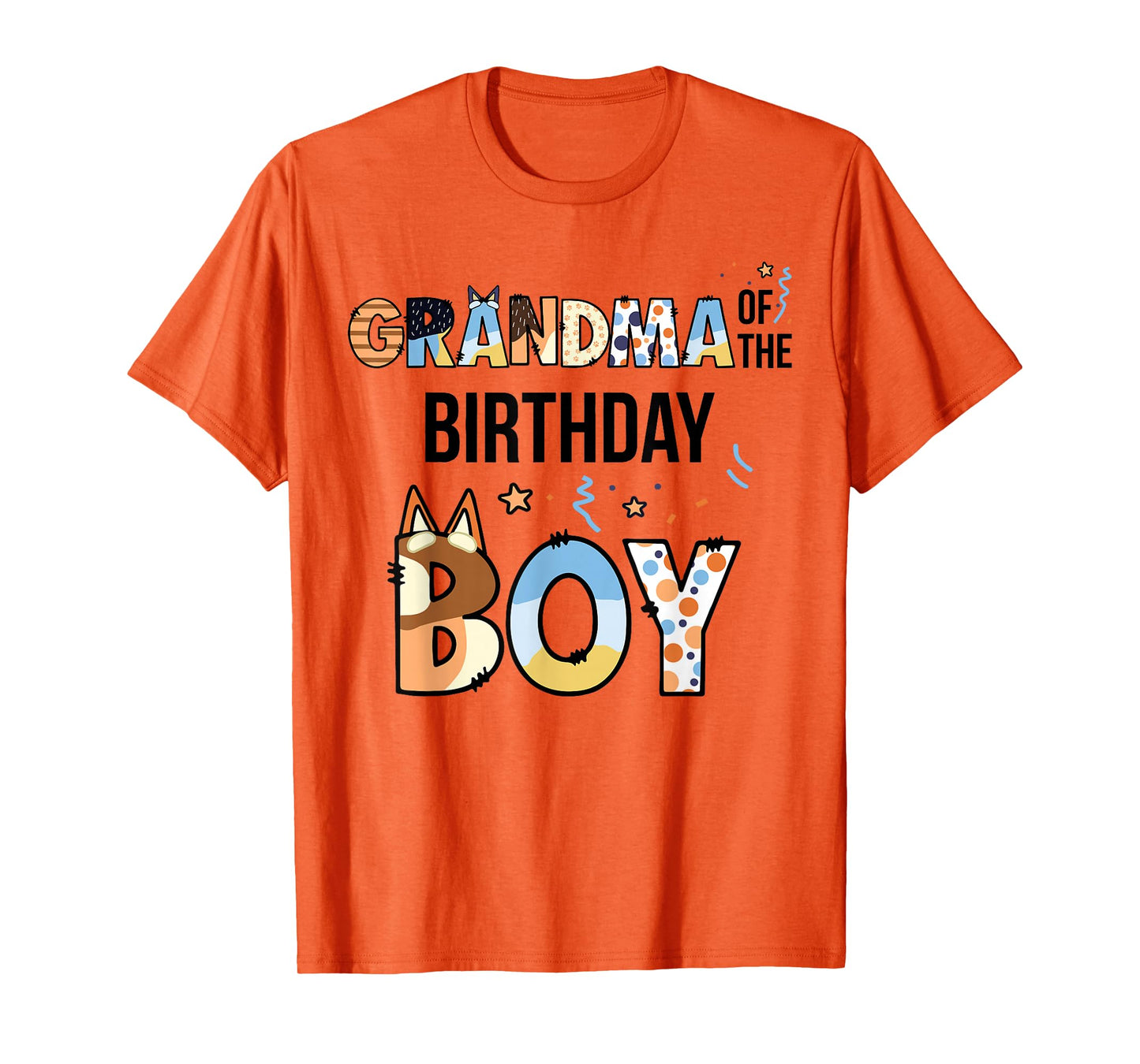 Grandma Of The Birthday Boy Party Blue Dog Lover Matching T-Shirt
