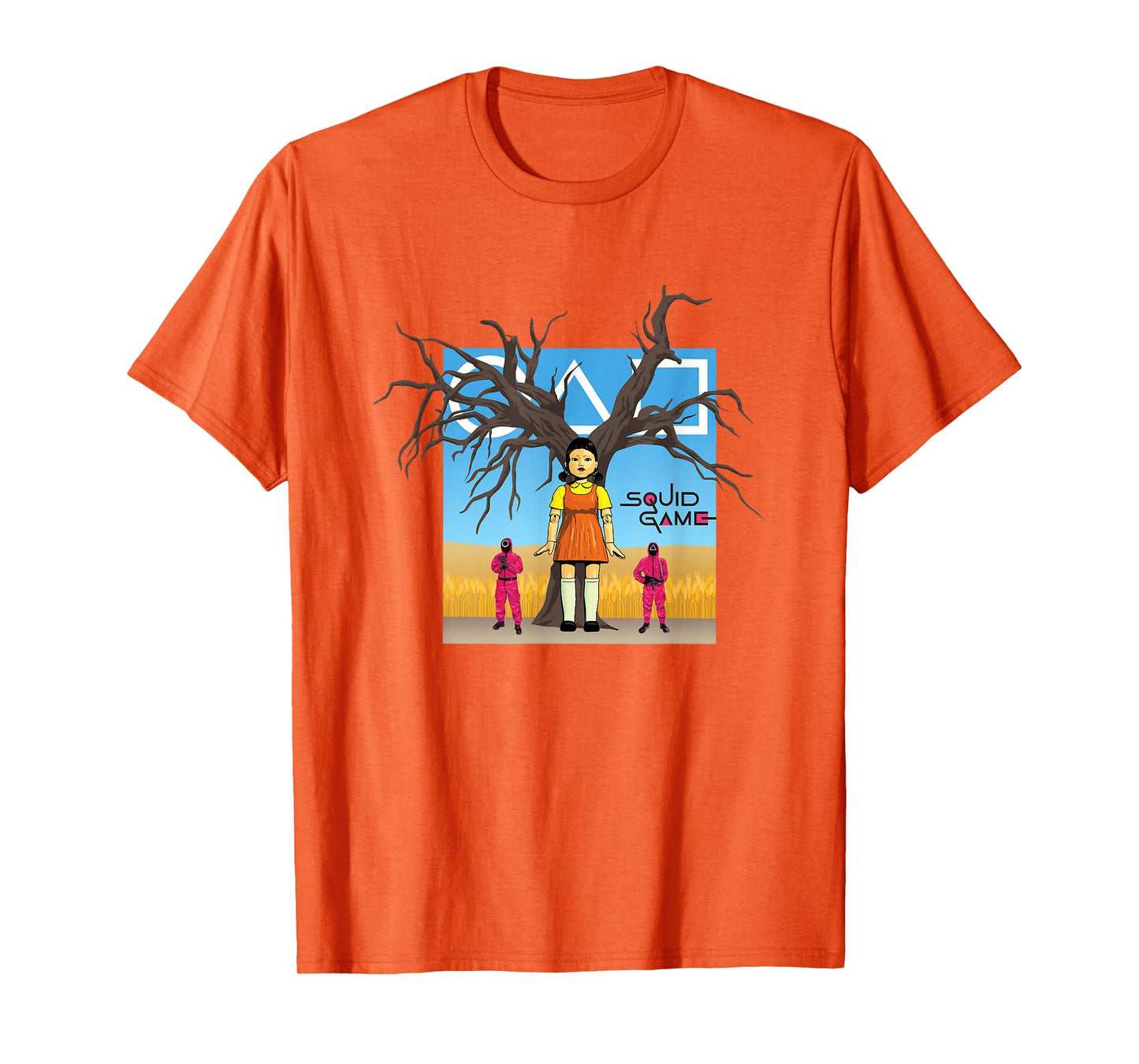 Squid Game 2 Doll & Guards In Red Light Green Light Field T-Shirt