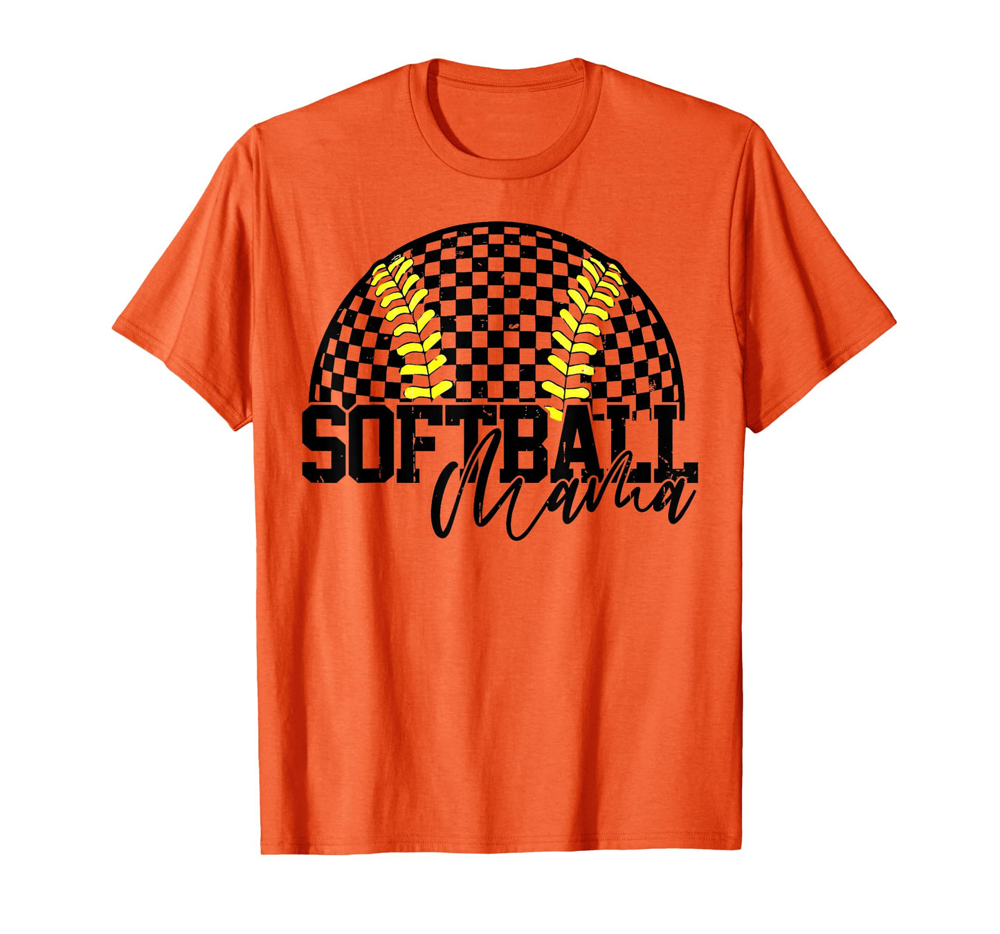 Softball Mama Checkered Softball Game Day Mom Womans T-Shirt