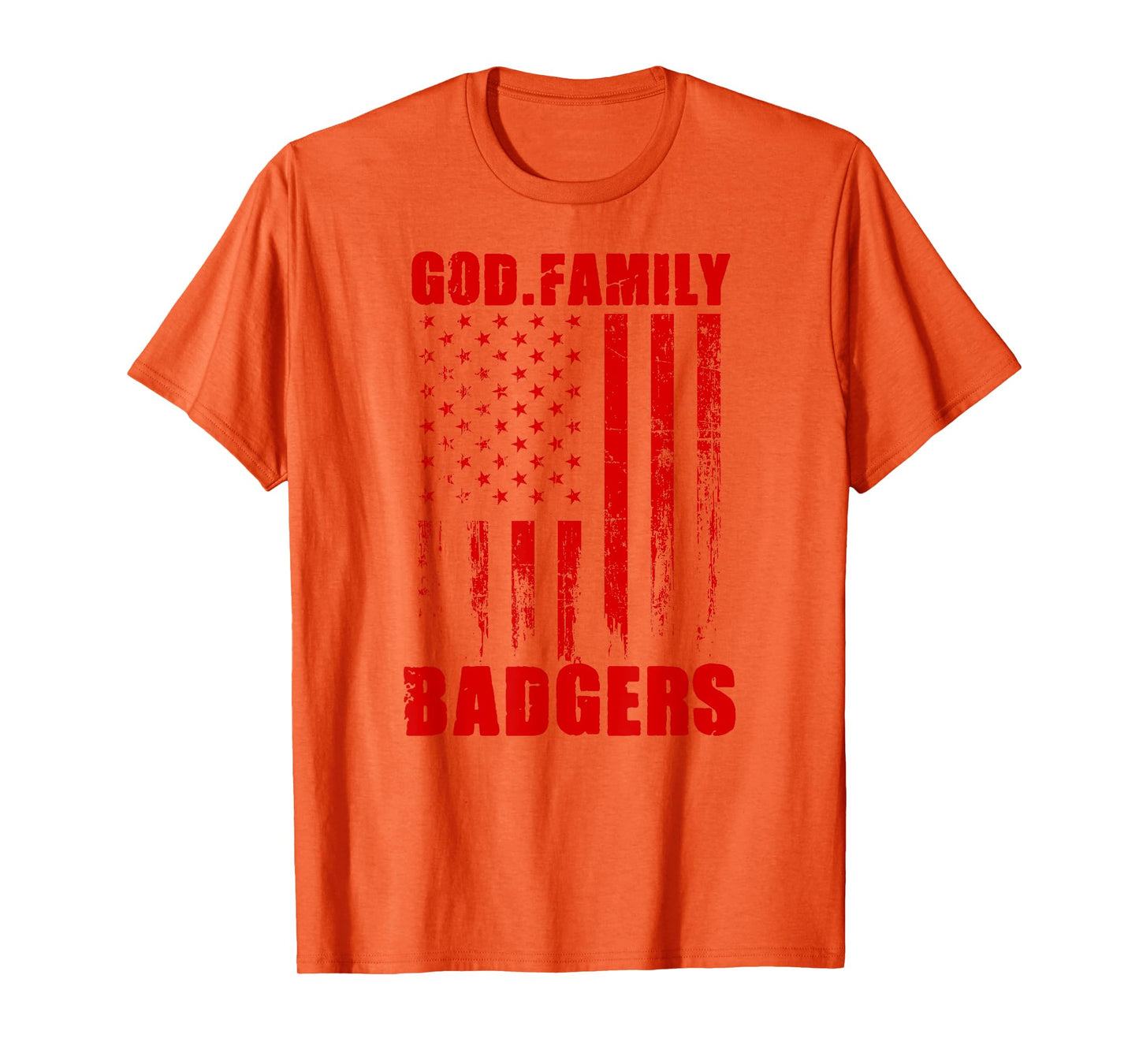 Arkadelphia Badgers God. Family. Vintage USA Flag T-Shirt