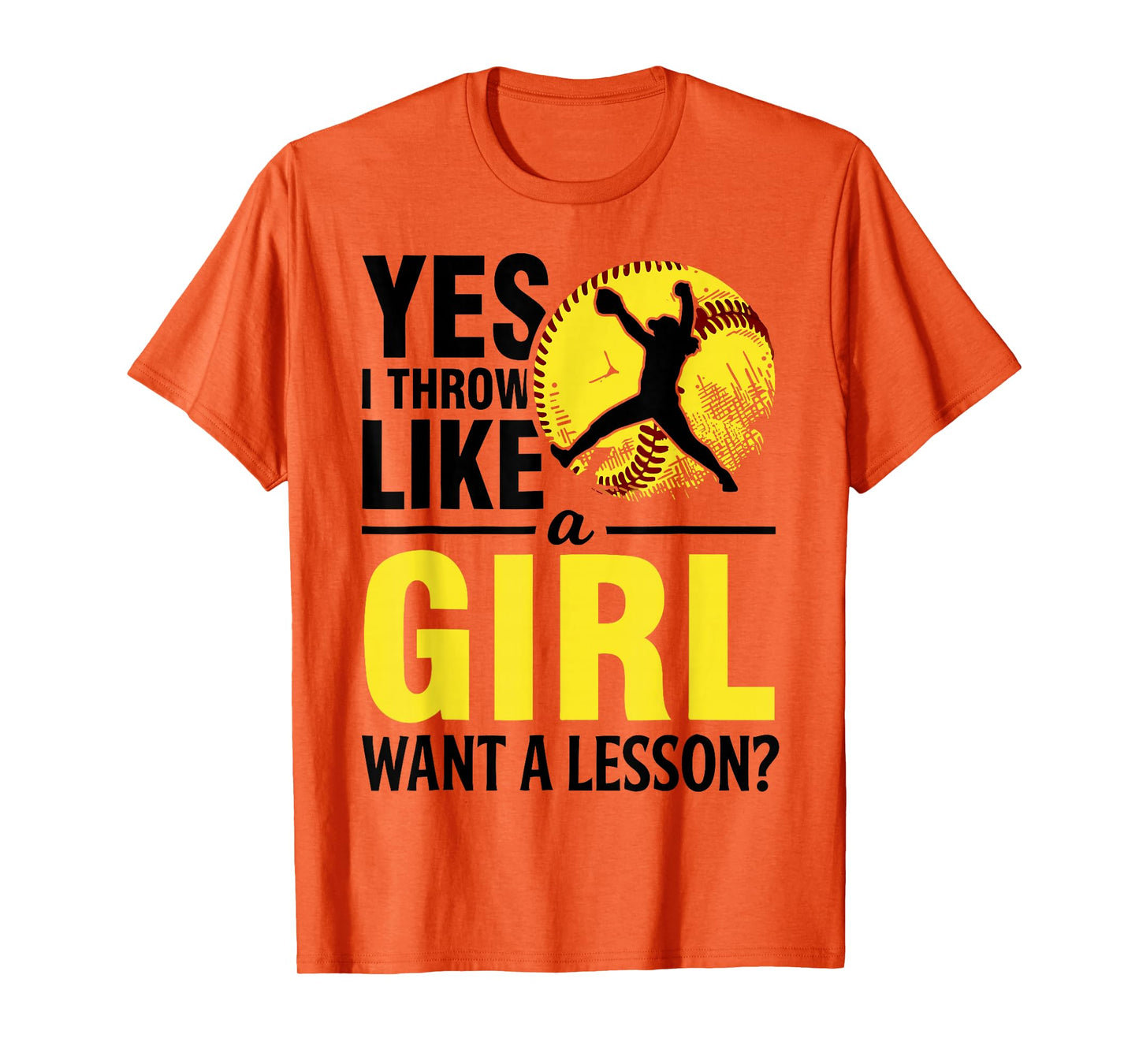 Softball Yes I Throw Like Girl Teen Women Funny Graphic Tees T-Shirt