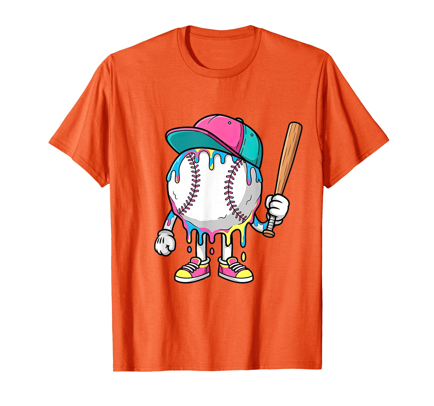 Baseball Drip Game Day Sport Lover Ice-Cream Dripping Girls T-Shirt