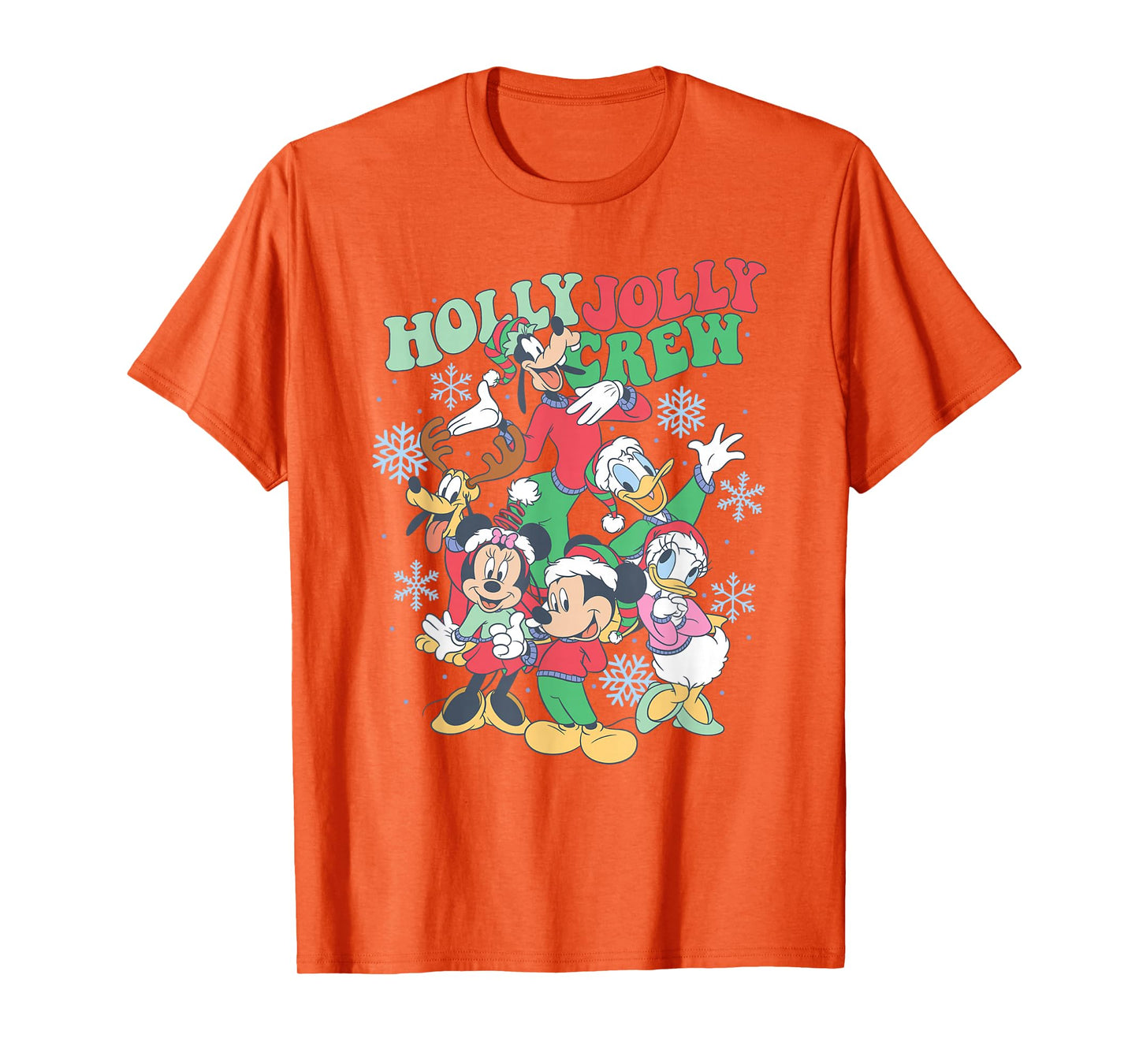 Disney Mickey & Friends Christmas Holly Jolly Crew Poster T-Shirt