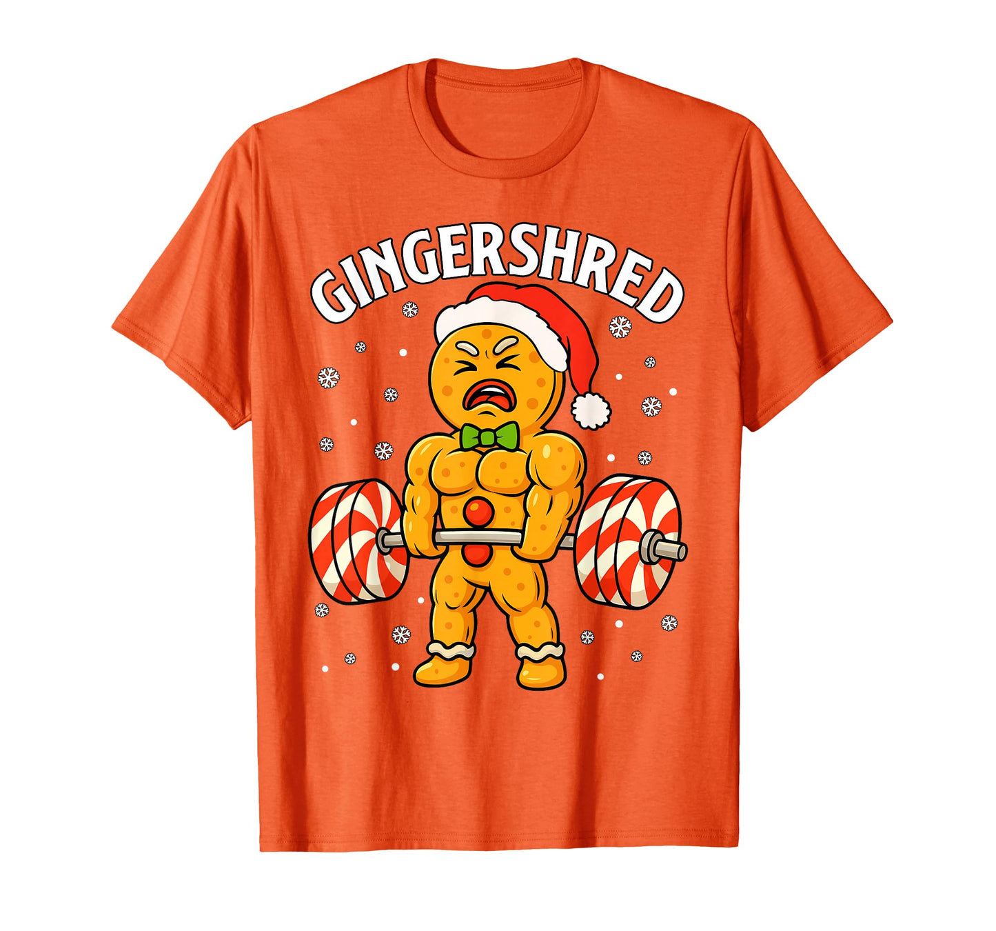 Gingershred Funny Gingerbread Man Gym Bodybuilding Christmas T-Shirt