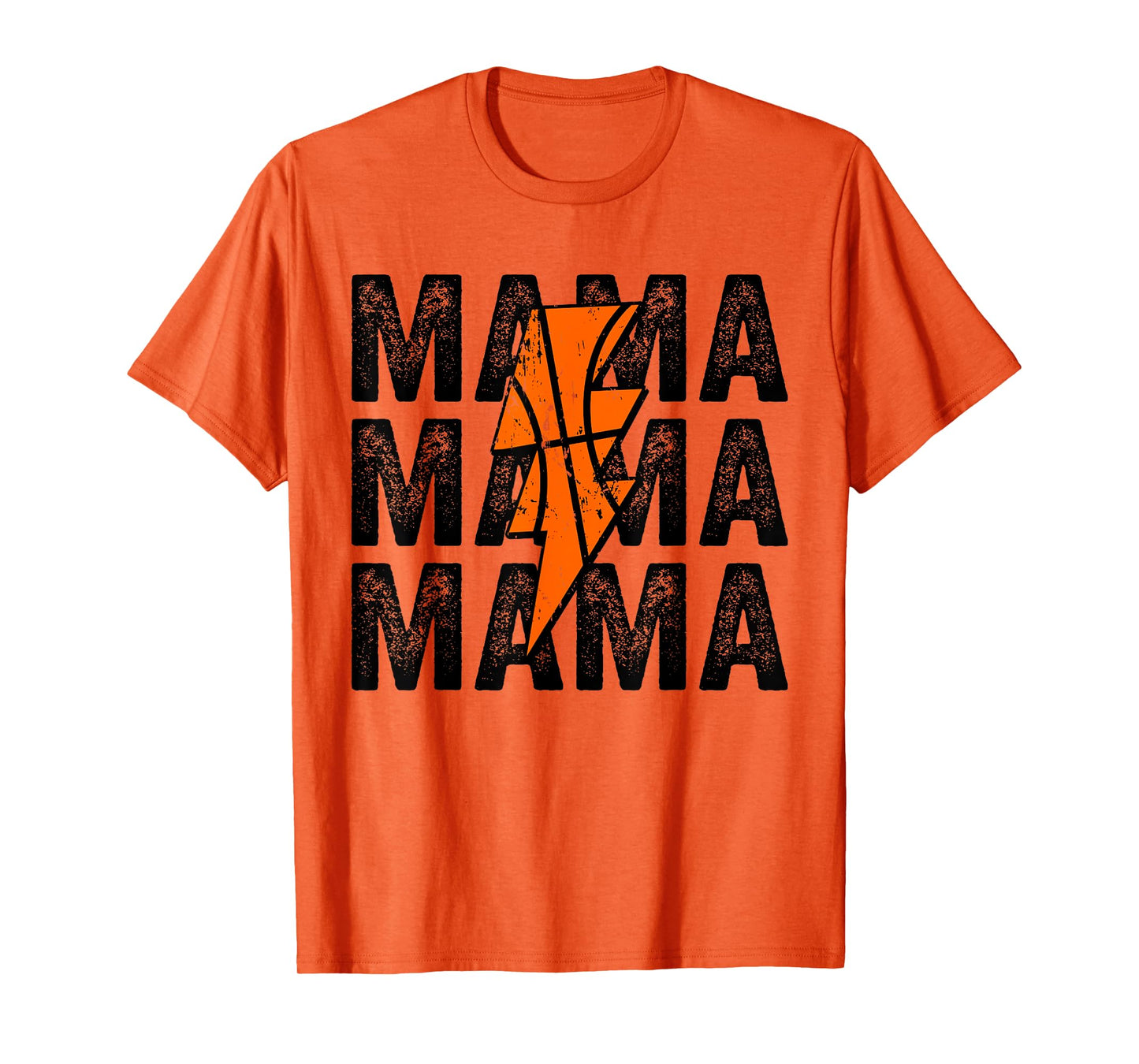 Basketball Mama Distressed Lightning Bolt Mom T-Shirt