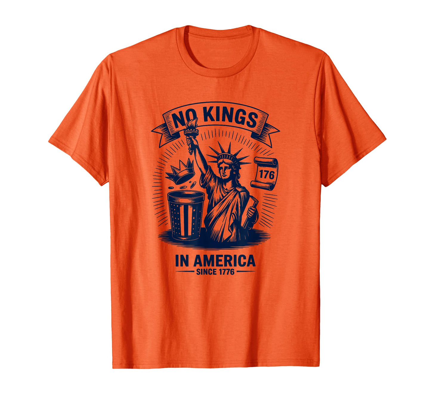 No Kings in America Funny Political Men Women T-Shirt
