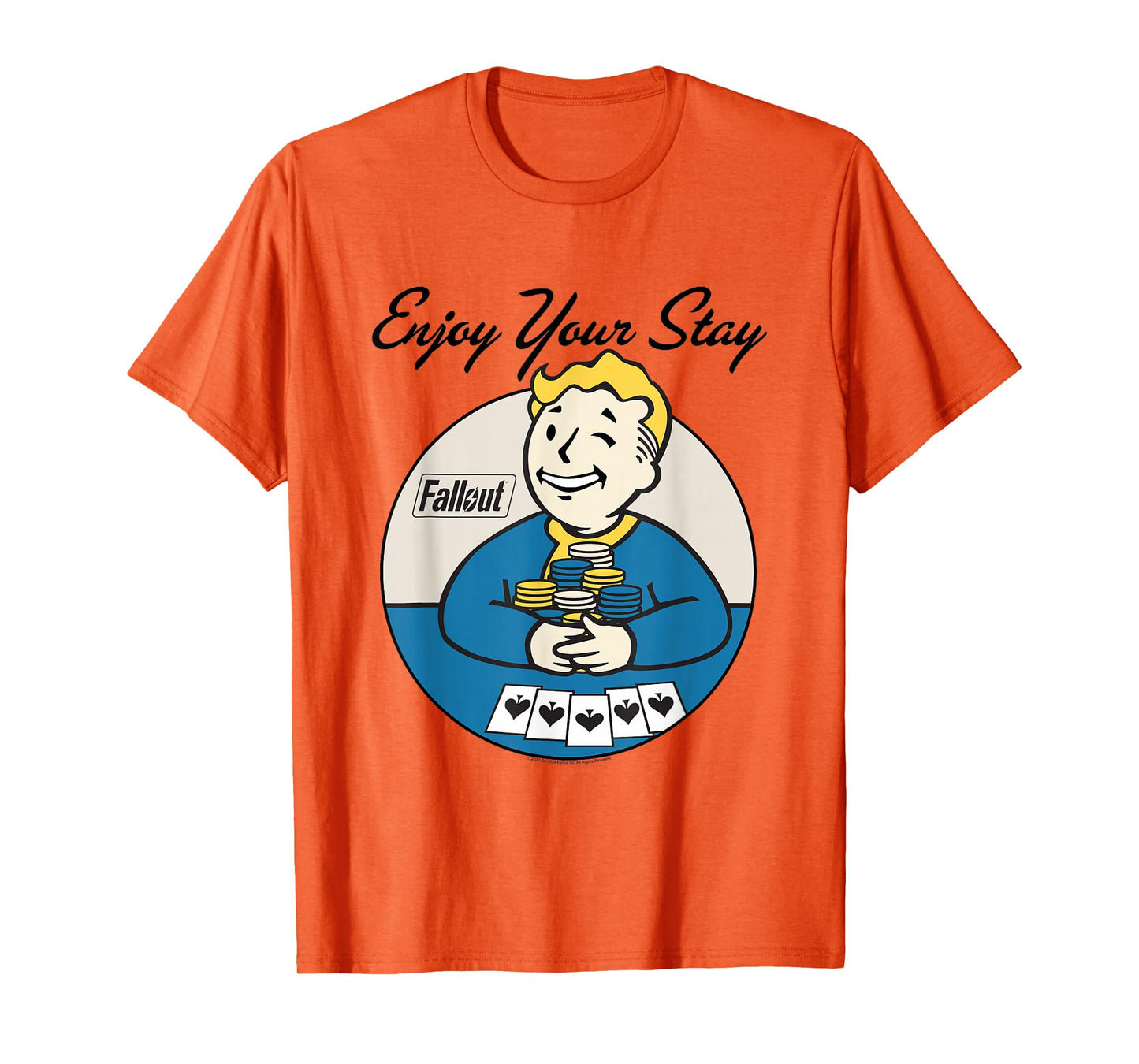 Fallout Video Game Vault Boy Poker Enjoy Your Stay T-Shirt