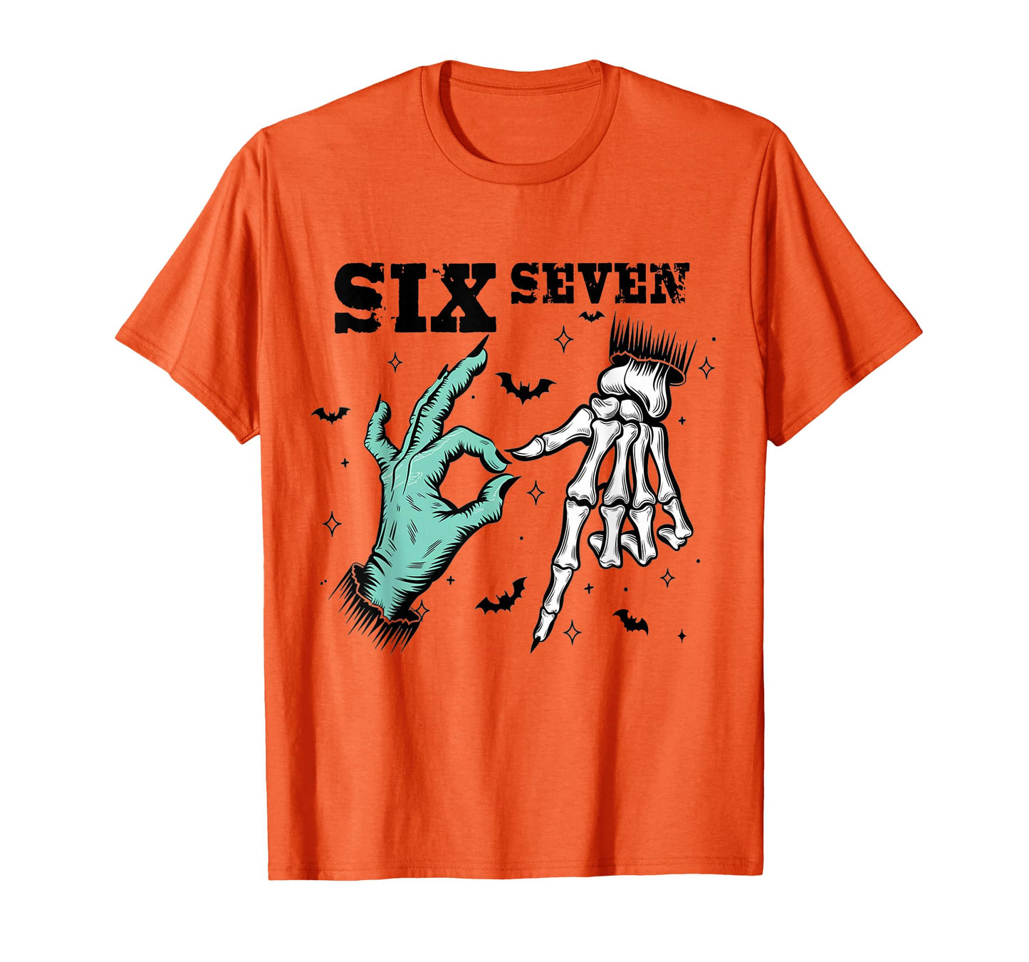 Funny 67 Meme Spooky Skeleton Six Seven Gen Alpha Slang T-Shirt