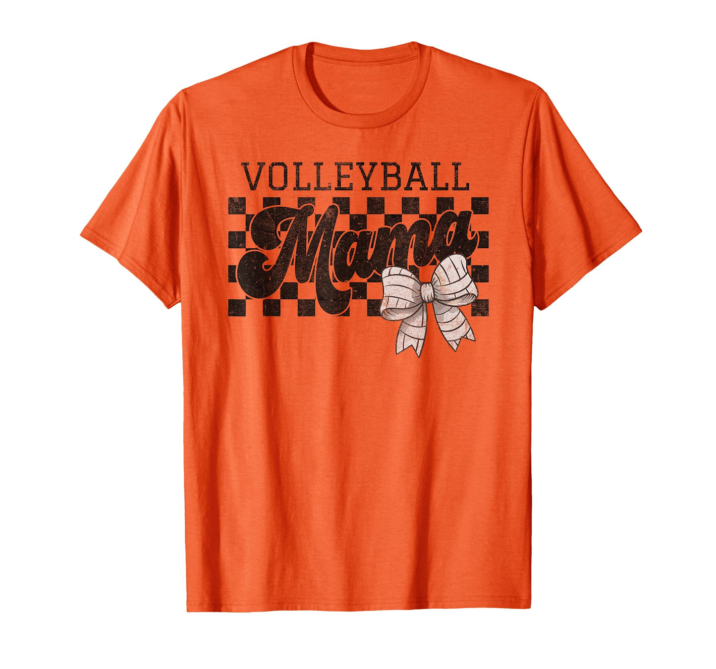 Volleyball Mama Mom Game Day Retro Volleyball Coquette Bow T-Shirt