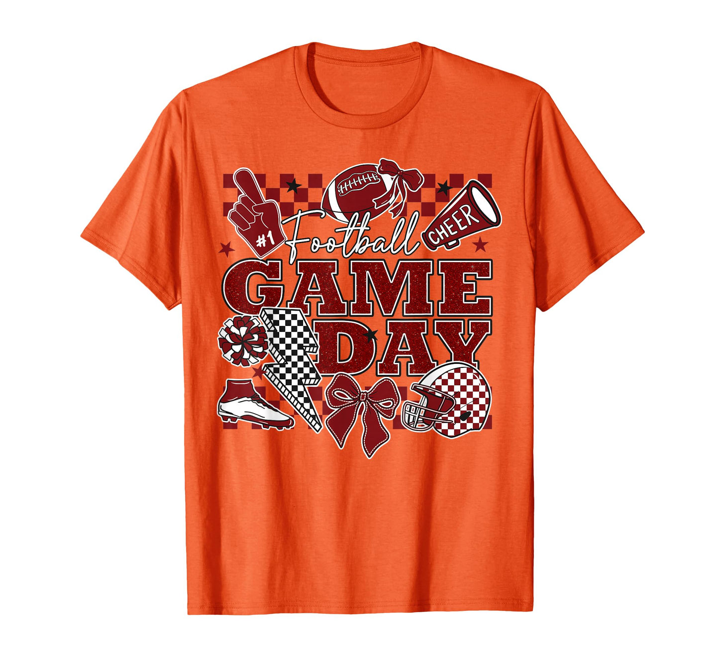 Football Game Day Touchdown Season Cheer Team Spirit Maroon T-Shirt