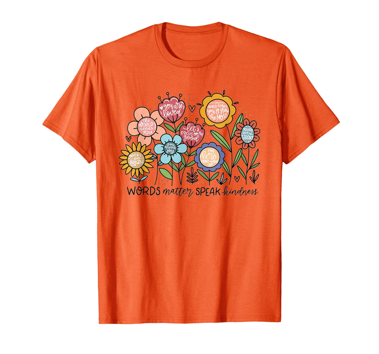 Words Matter Speak Kindness Boho Floral Sped Teacher T-Shirt