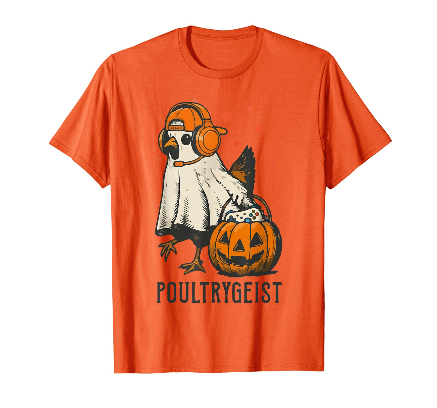 Poultrygeist Gamer Chicken Ghost Fall Spooky Season Costume T-Shirt