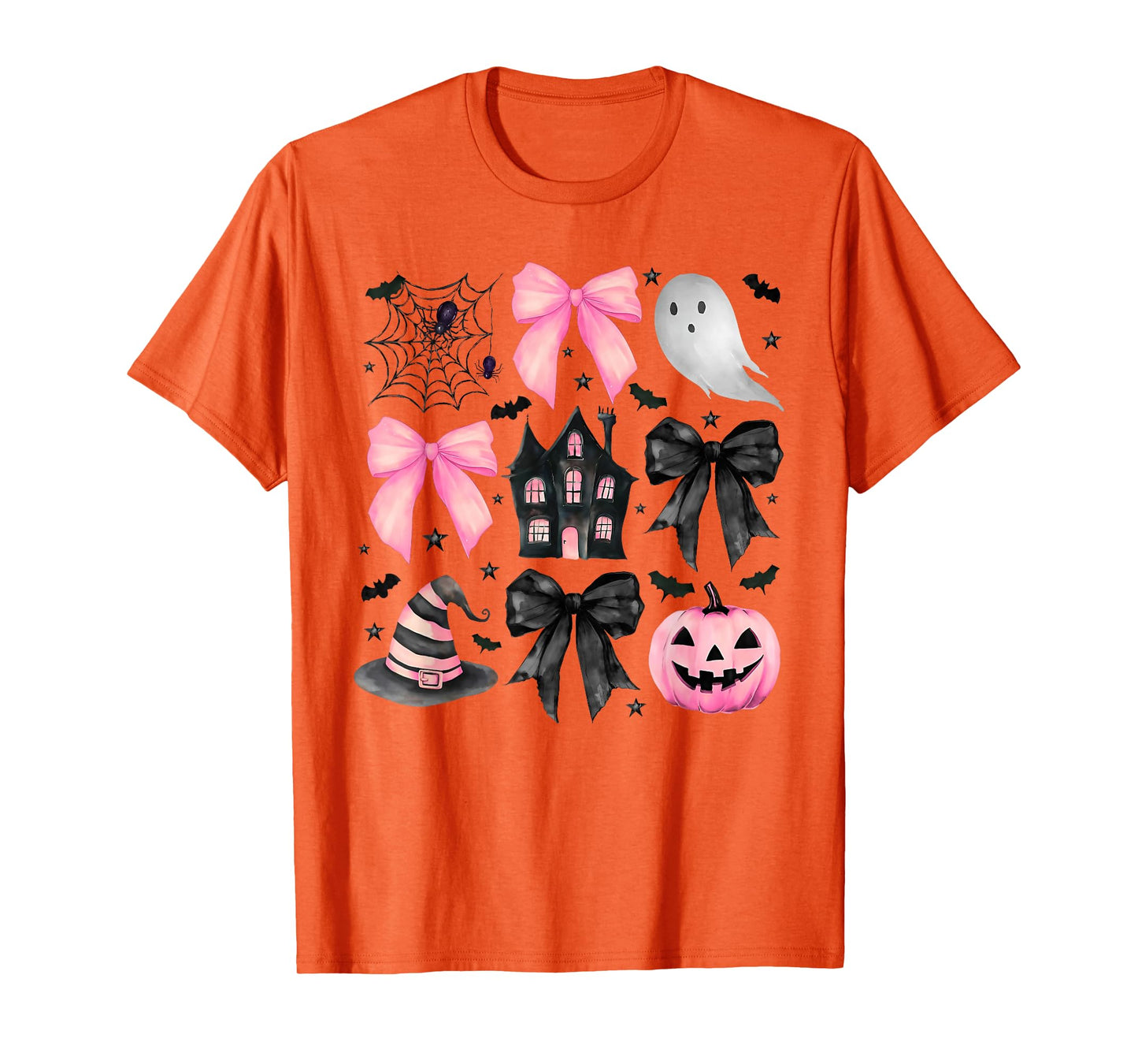 Funny Ghost Happy Halloween Coquette Bow Witch Spooky Season T-Shirt