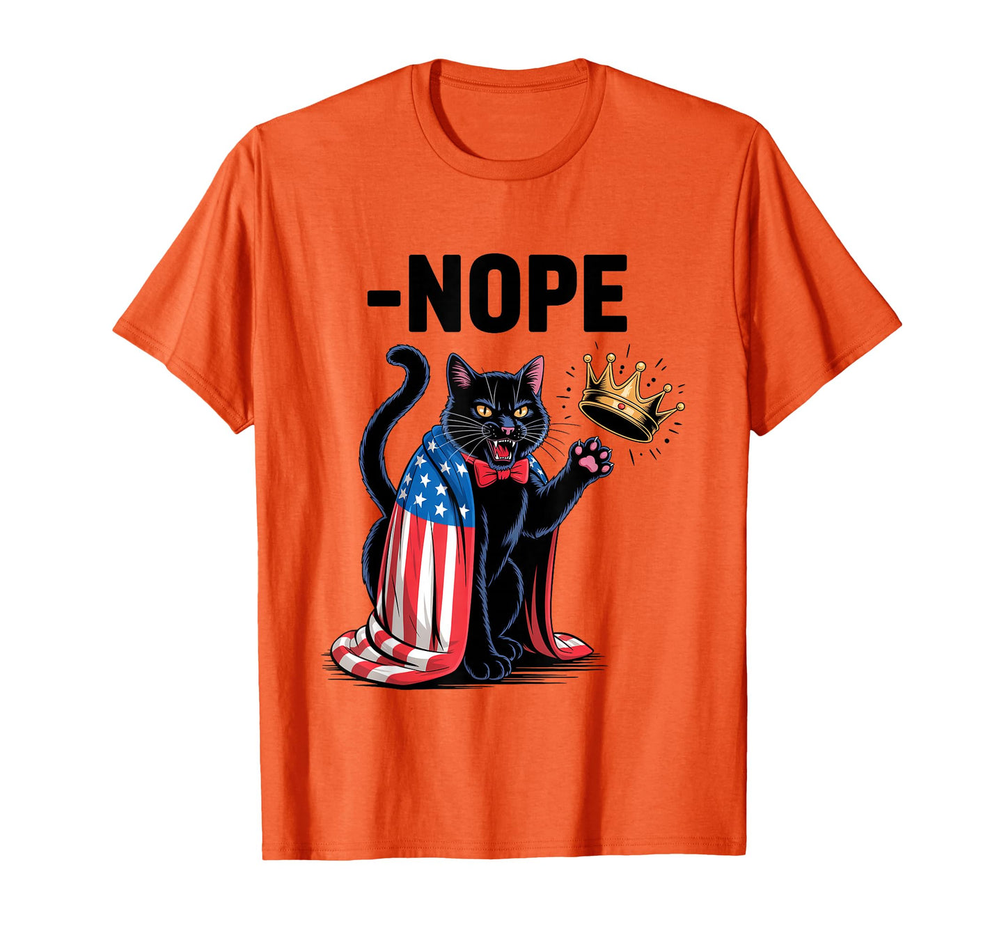 Funny Black Cat No Kings October 18 No Kings Day Men Women T-Shirt