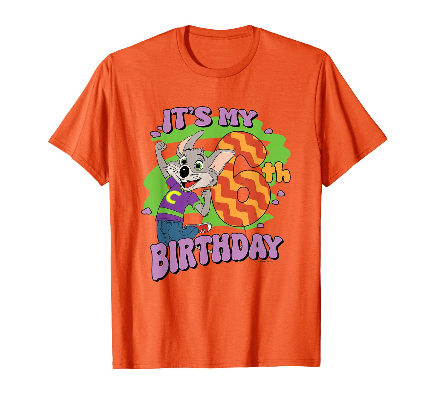 Chuck E. Cheese It's My 6th Birthday Happy Chuck Chest Logo T-Shirt