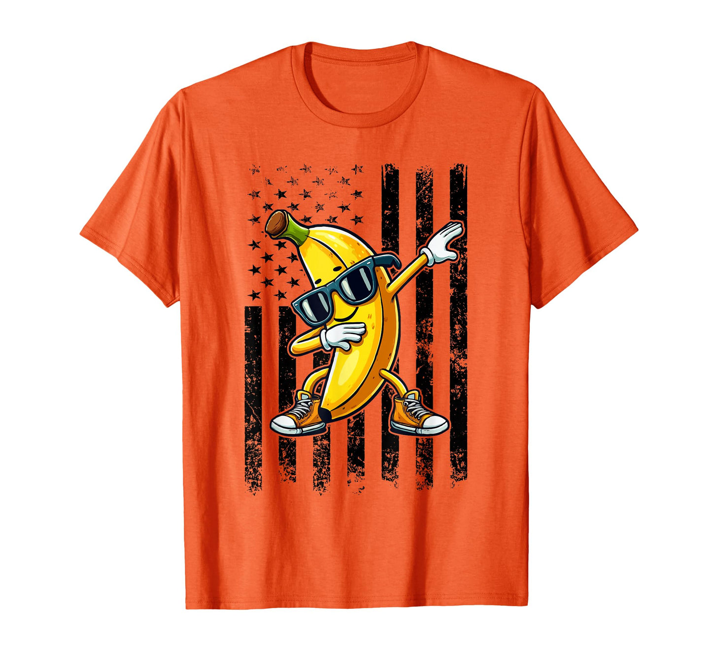 Dabbing Banana Retro American Flag Banana Lover Boys Kids T-Shirt
