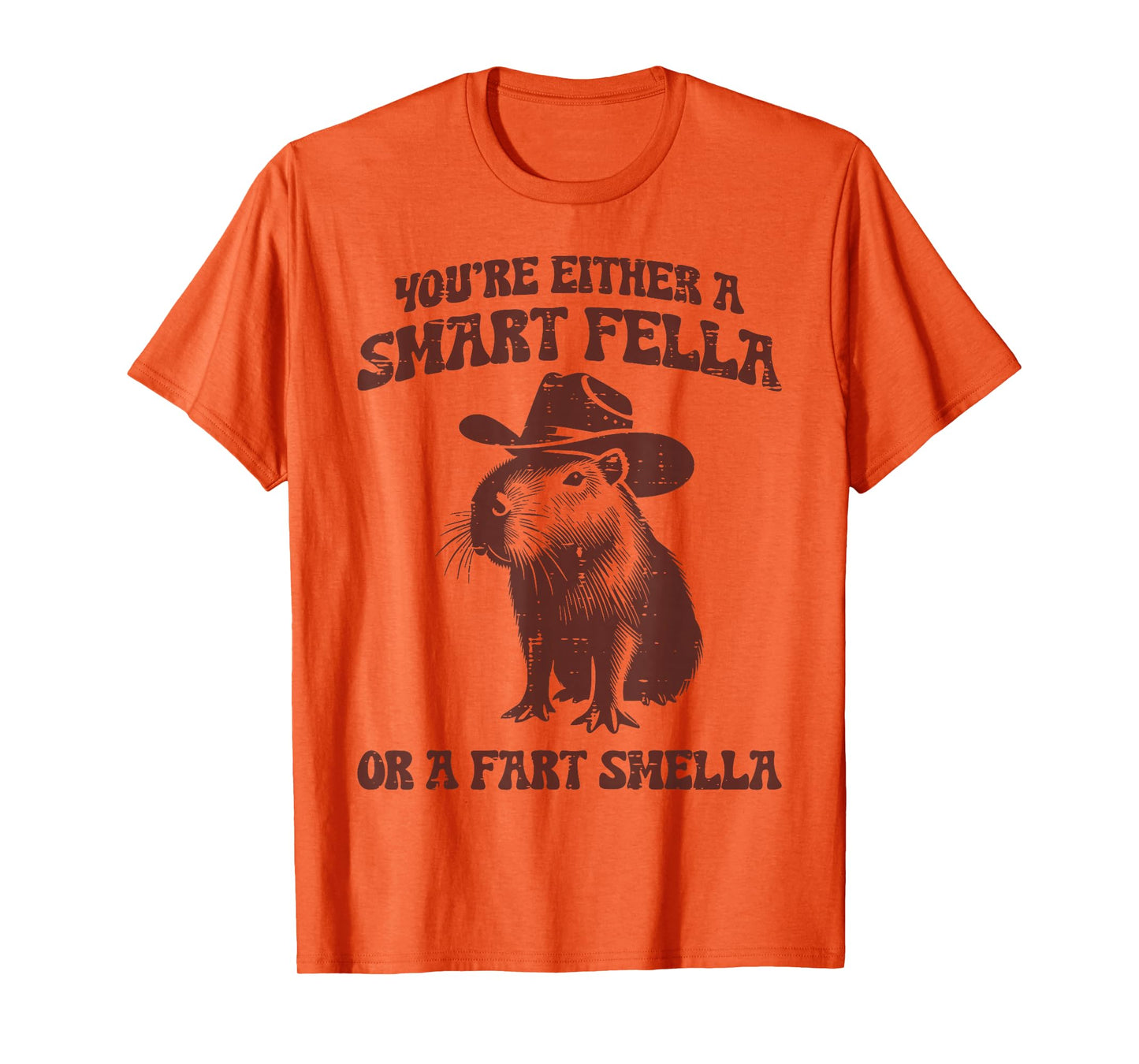 Capybara Either Smart Fella Fart Smella Funny Men Women Kids T-Shirt