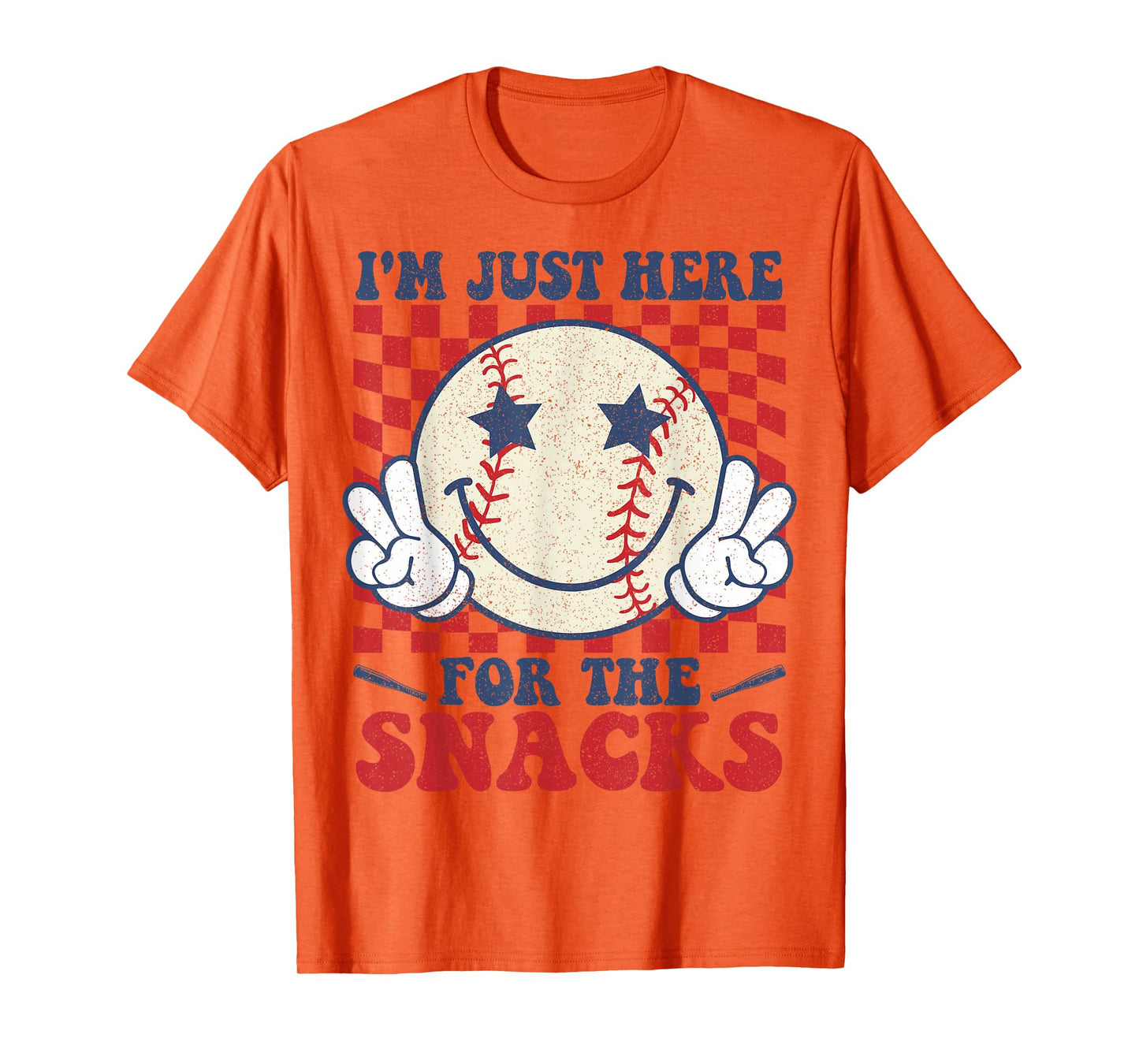 Retro I'm Just Here for the Snacks Baseball Boys Game Day T-Shirt