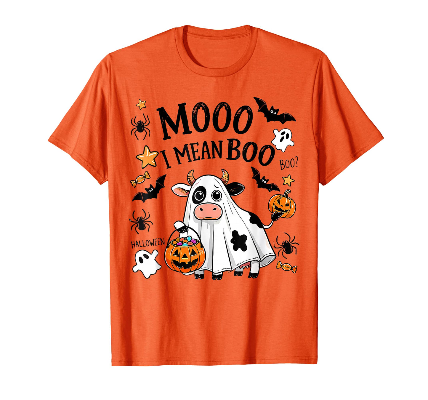 Halloween Moo I Mean Boo Spooky Cute Cows for Men Women Kids T-Shirt
